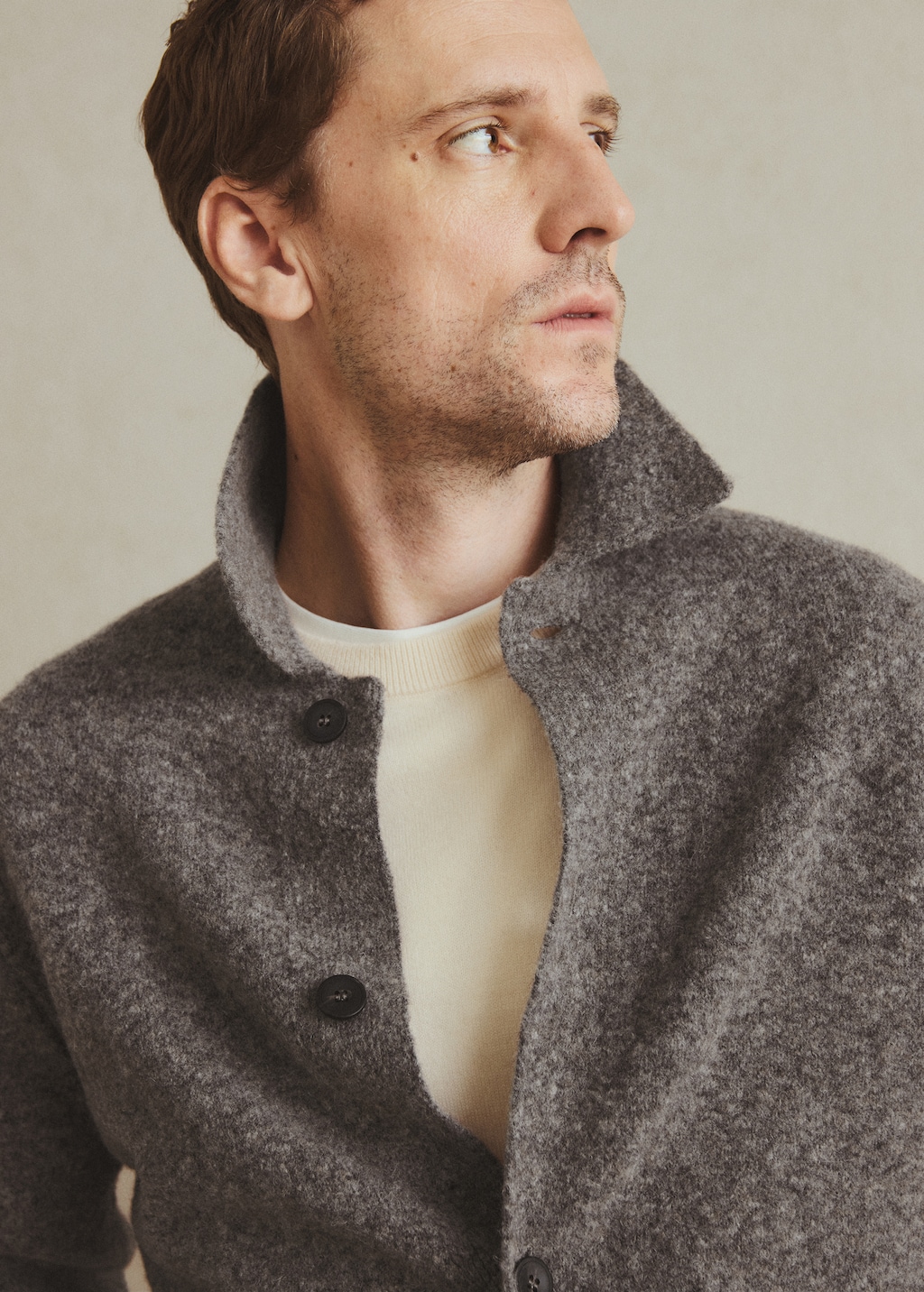 Knitted wool blend cardigan