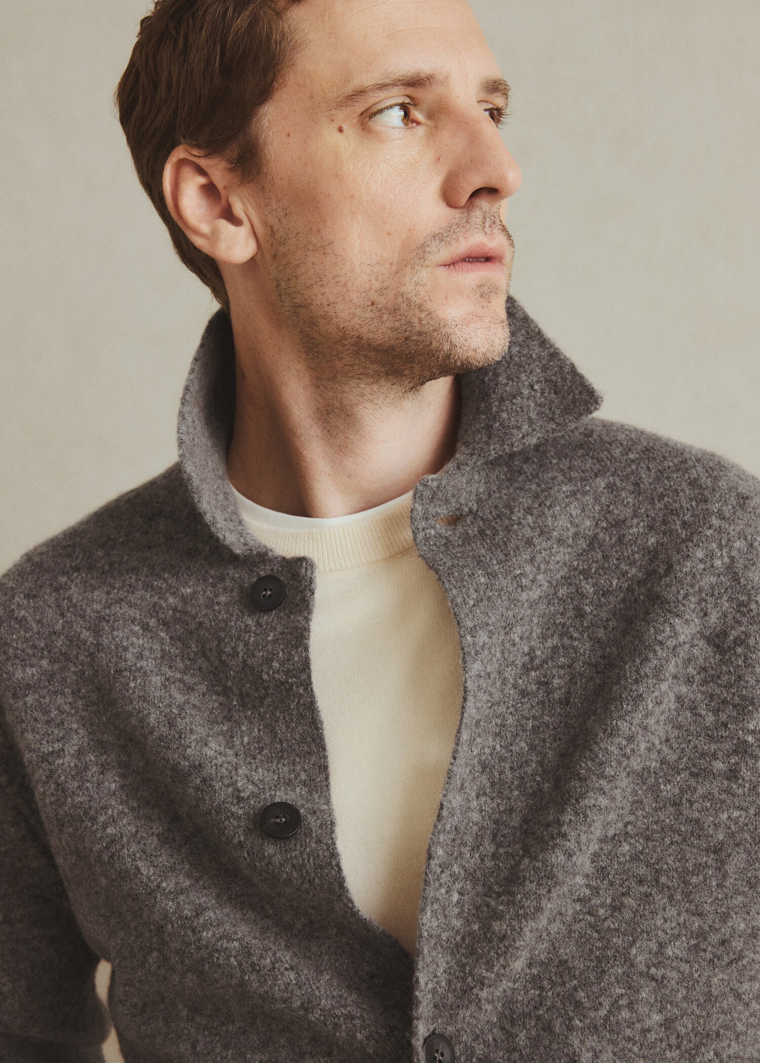 Knitted wool blend cardigan - Details of the article 3