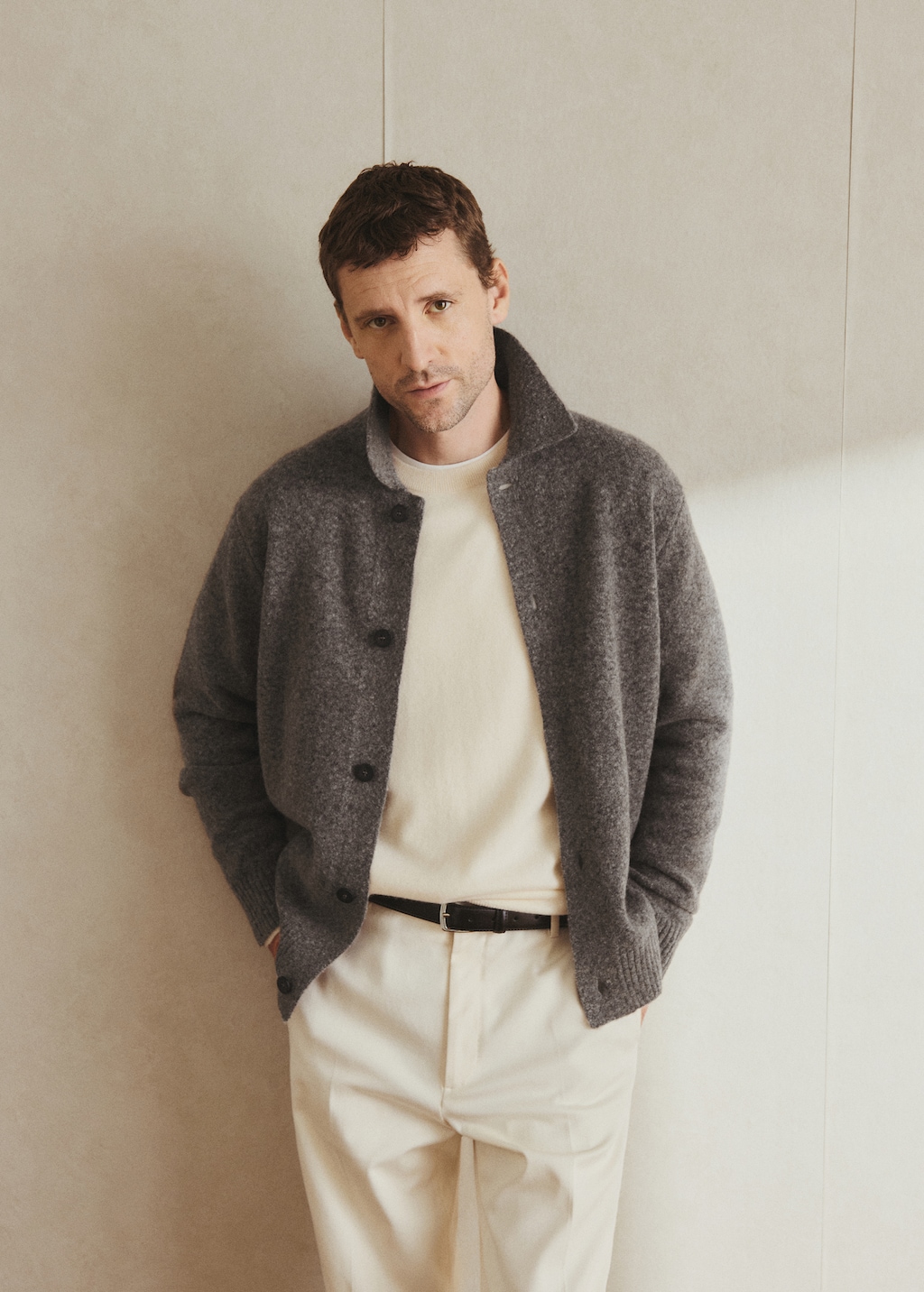 Knitted wool blend cardigan