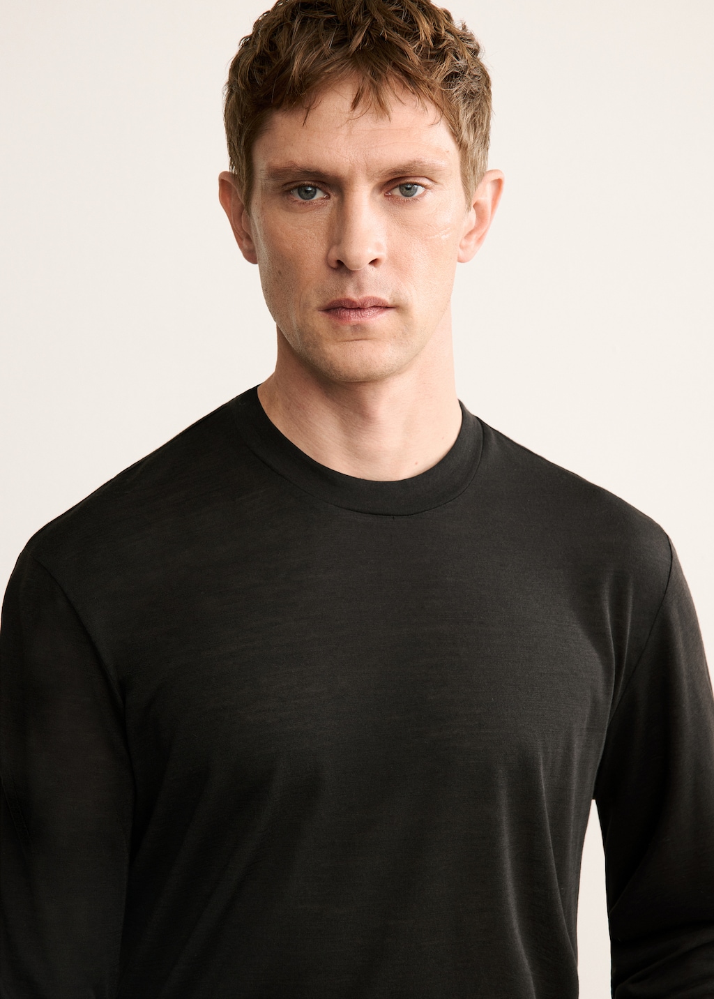 Slim-fit wool-blend t-shirt