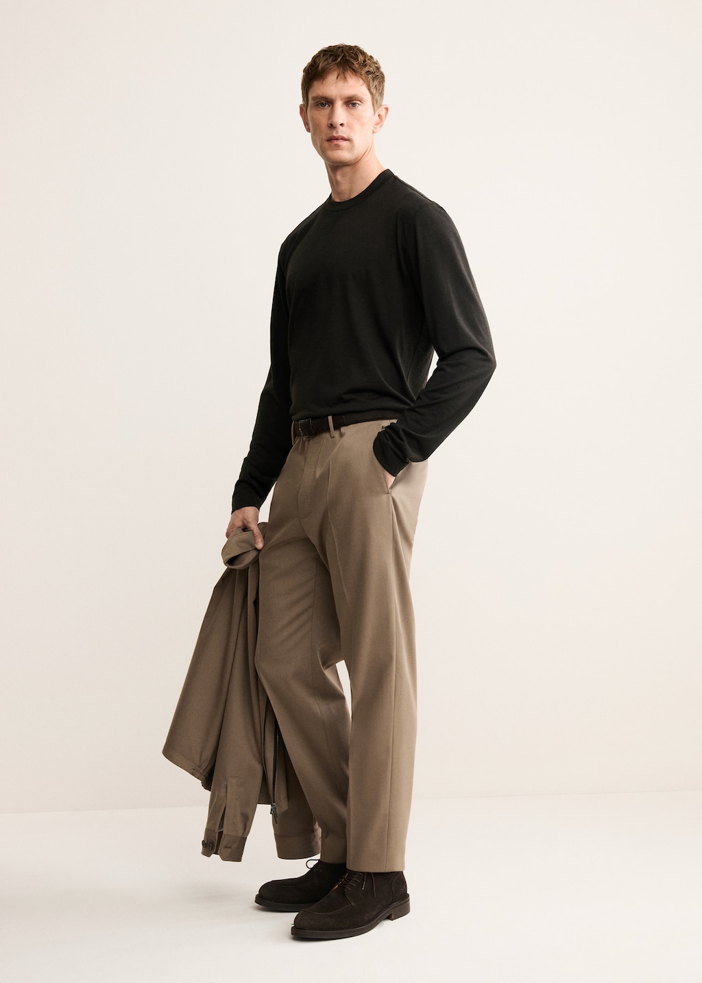 Slim-fit wool-blend t-shirt