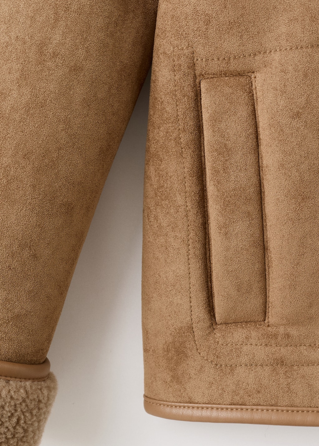 Faux-shearling leather-effect coat