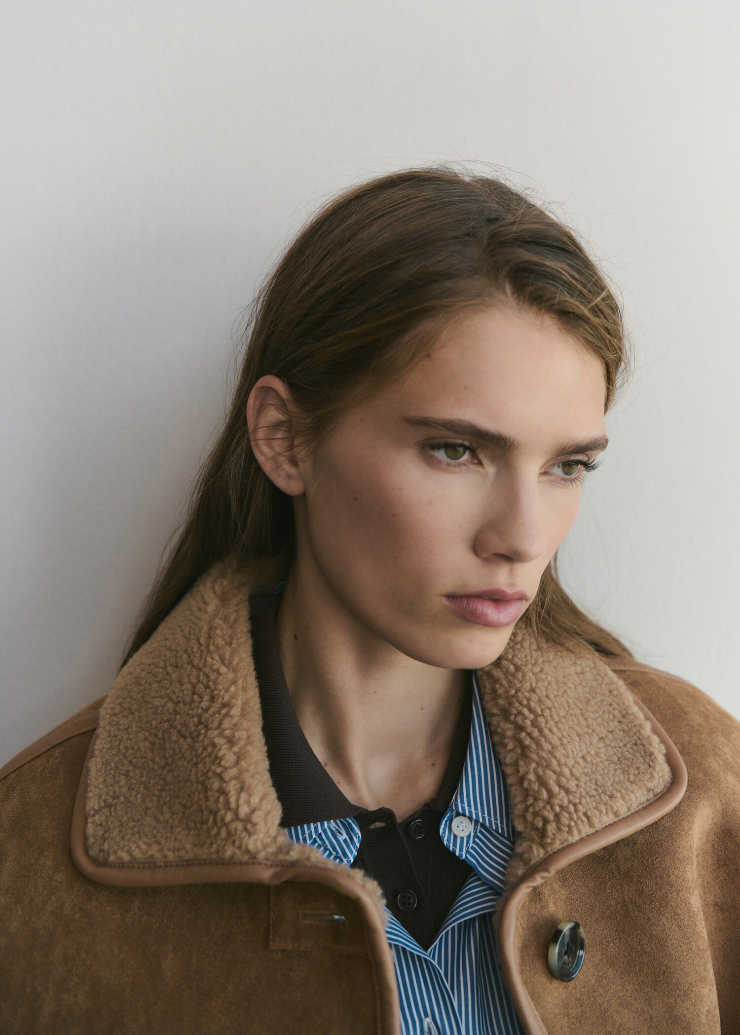 Faux-shearling leather-effect coat - Details of the article 1