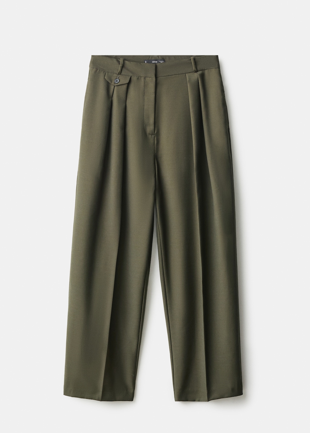 Pleated trousers with button detail