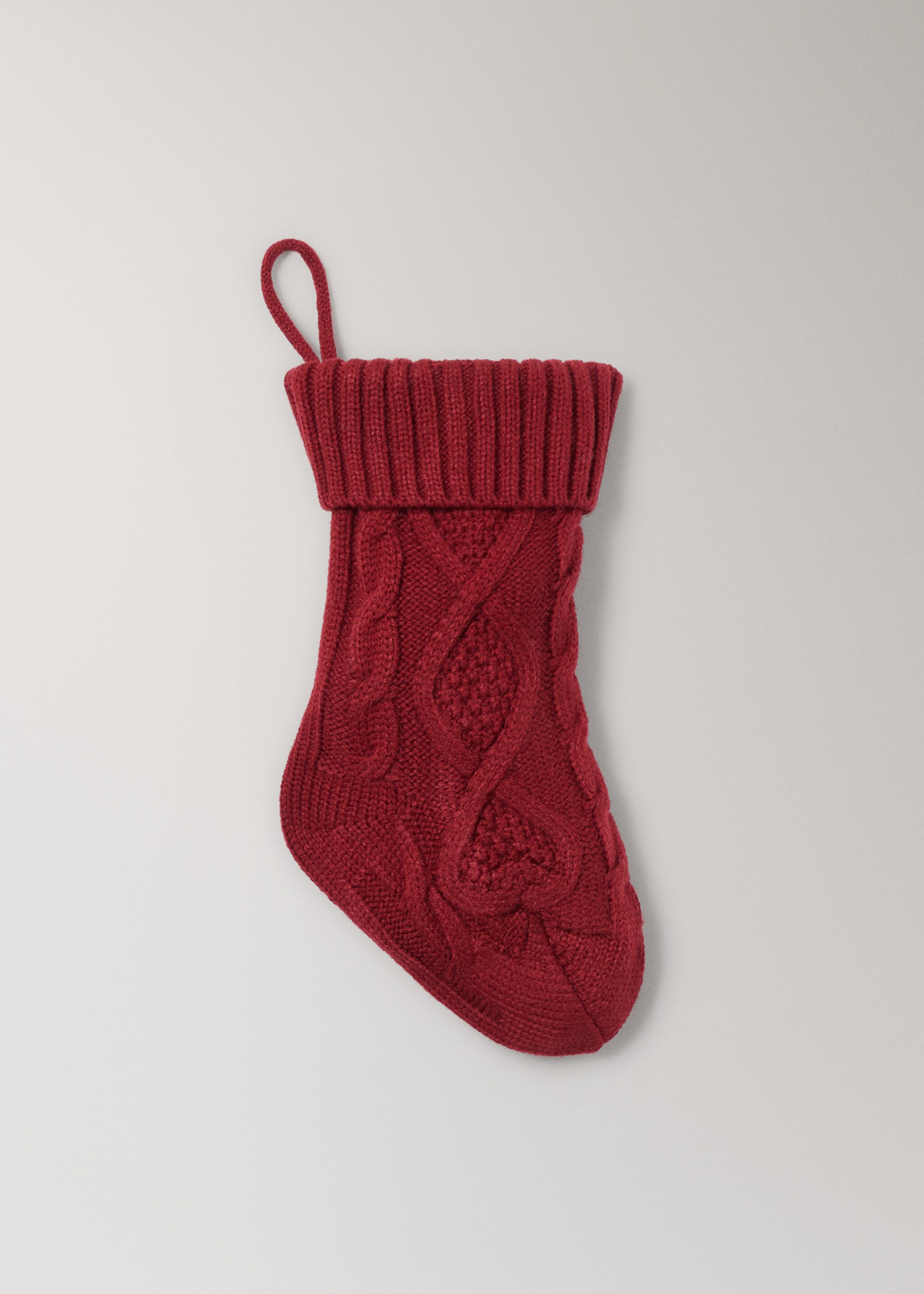 Flätad julstrumpa - Artikel utan modell, Röd. Ref: 17077902-00.