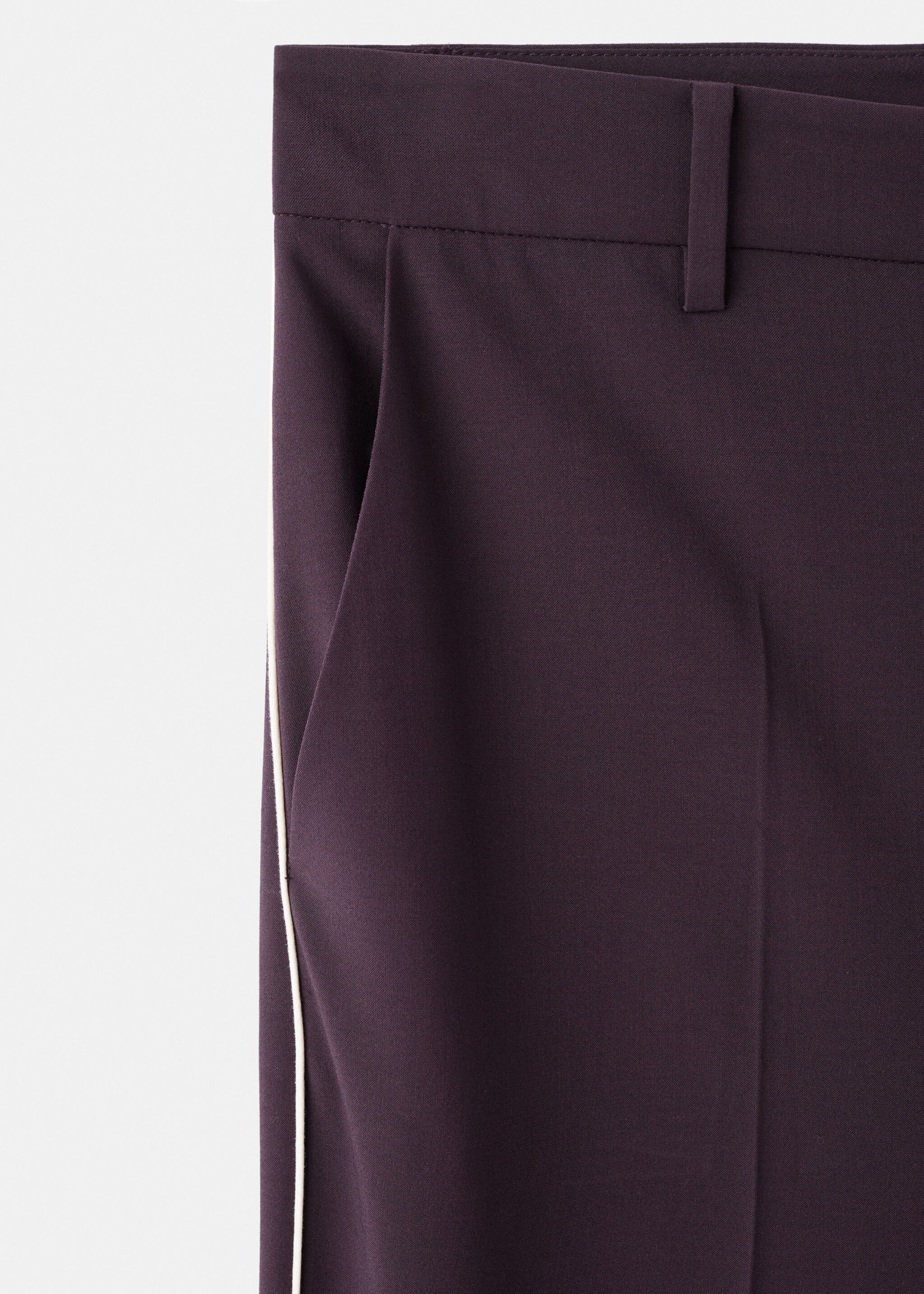 Side striped trousers - Details of the article 0, Maroon. Ref: 17077904-00.