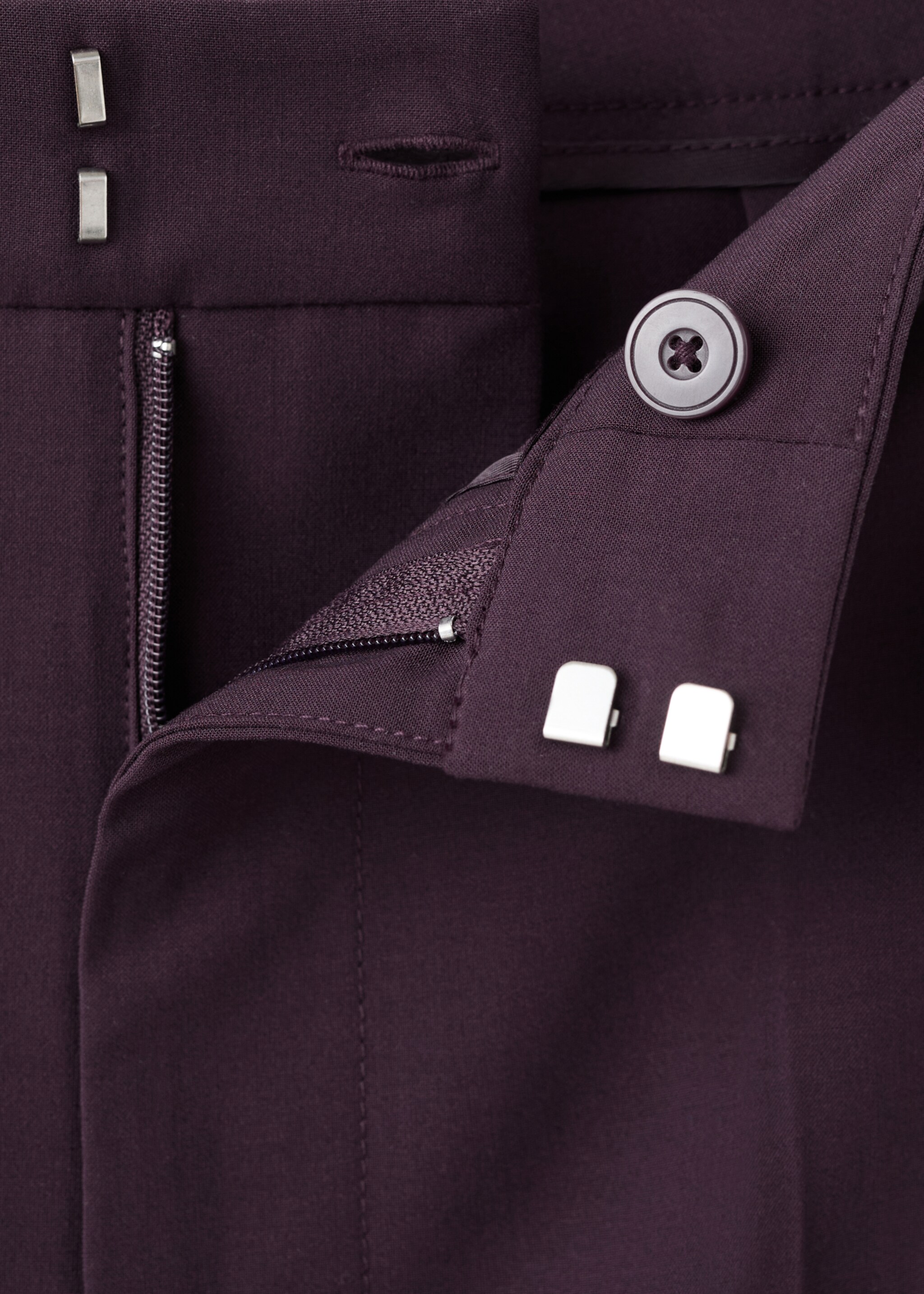 Side striped trousers - Details of the article 8, Maroon. Ref: 17077904-00.