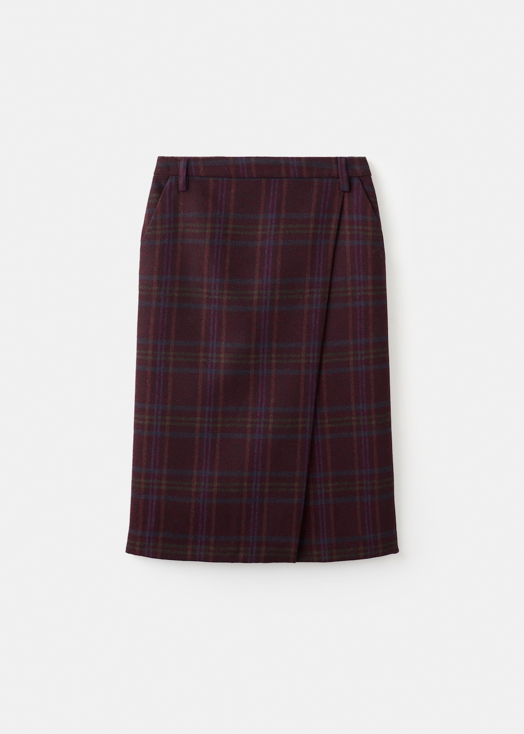 Check wrap skirt