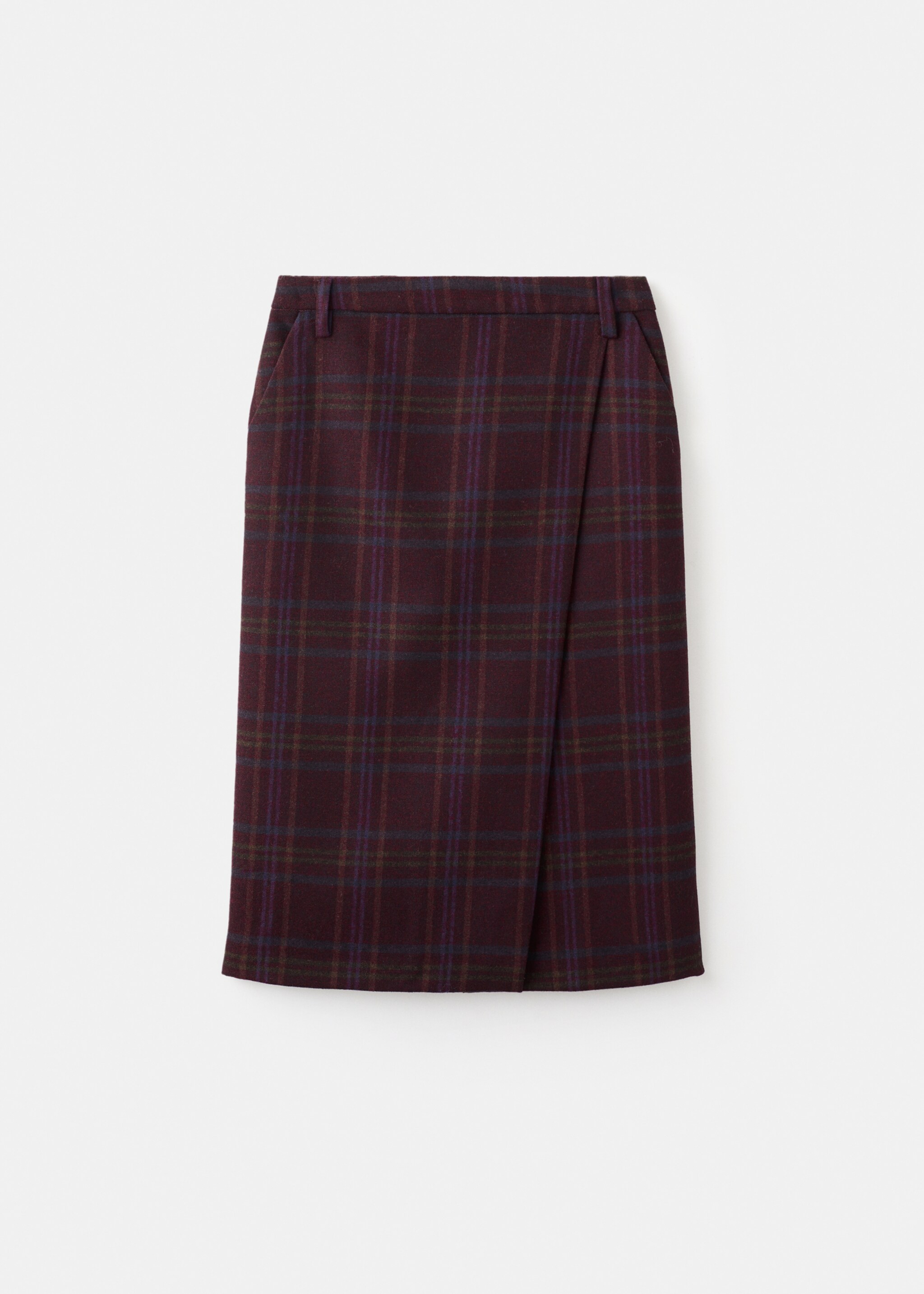 Check wrap skirt - Article without model, Maroon. Ref: 17077911-00.