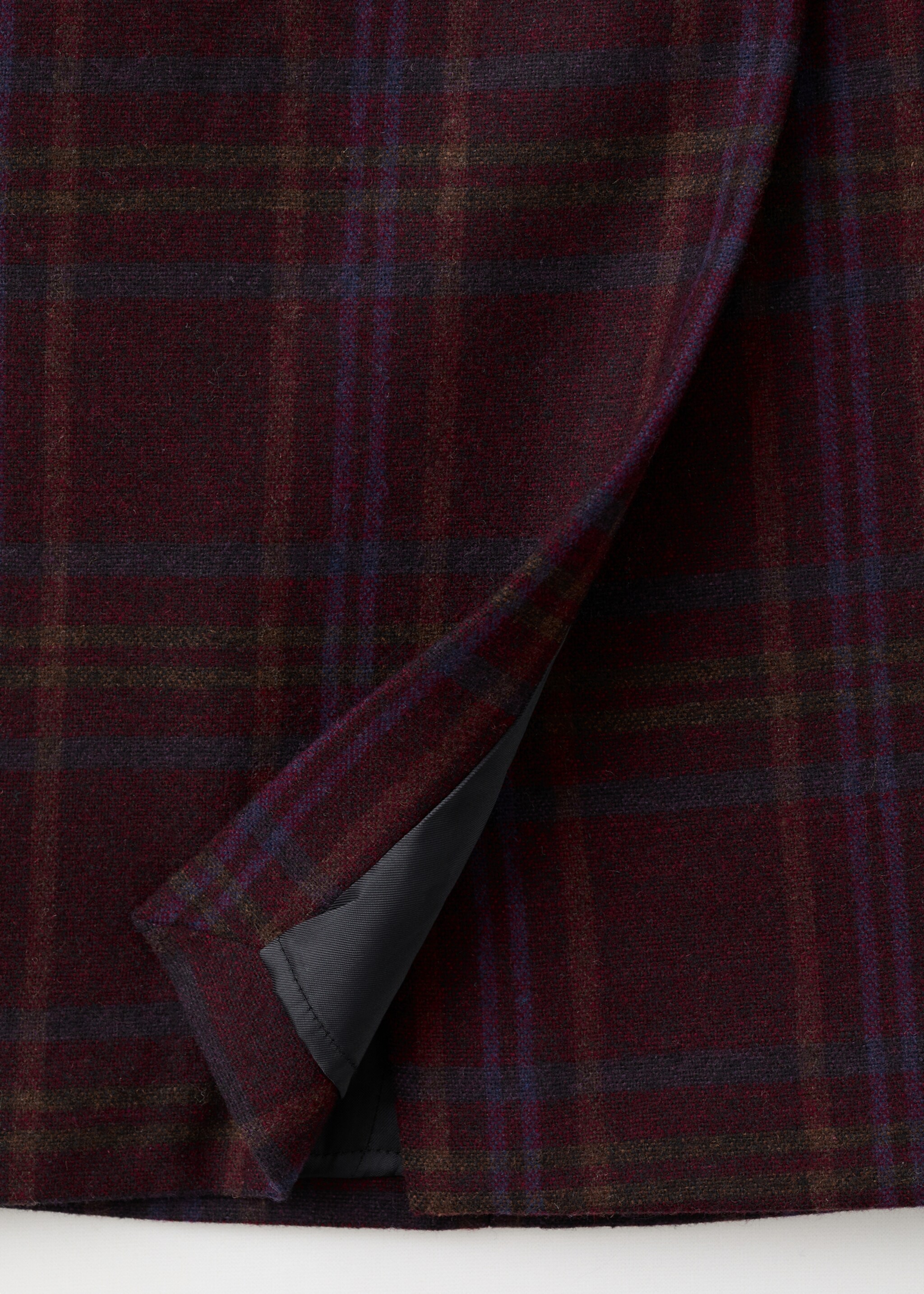 Check wrap skirt - Details of the article 0, Maroon. Ref: 17077911-00.