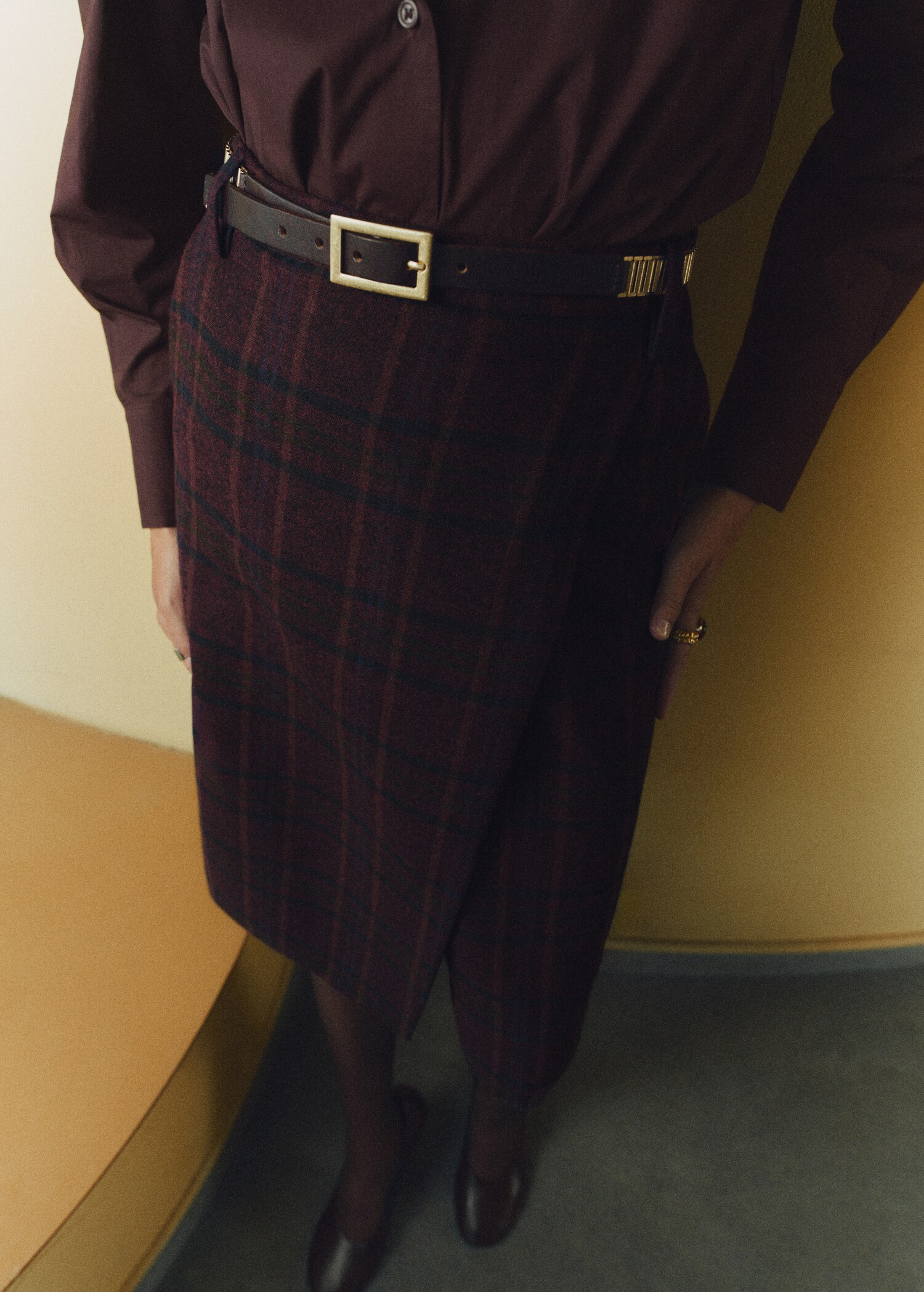 Check wrap skirt - Details of the article 6