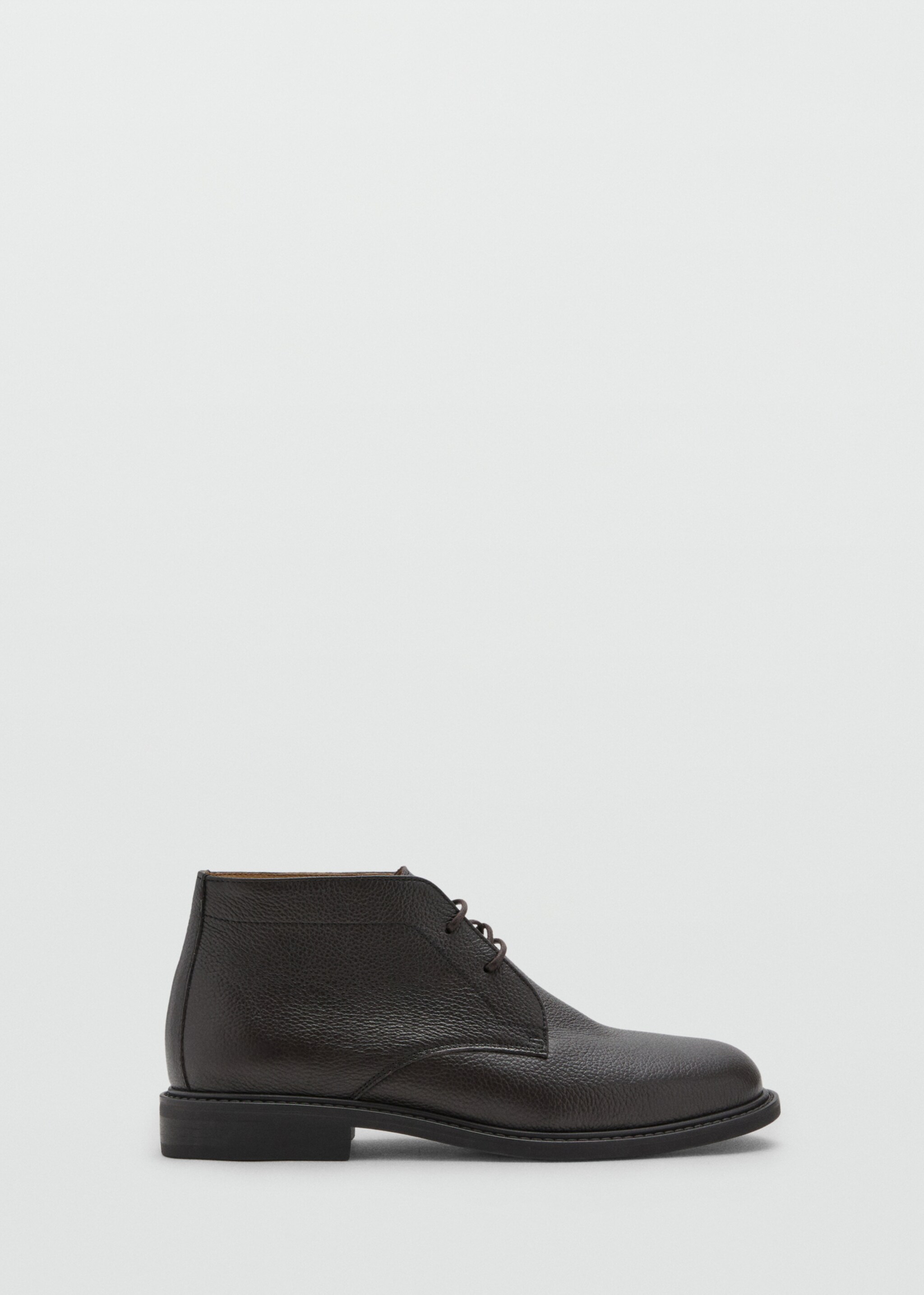 Bottines cuir lacets - Article sans modèle, Chocolat. Ref: 17077912-00.