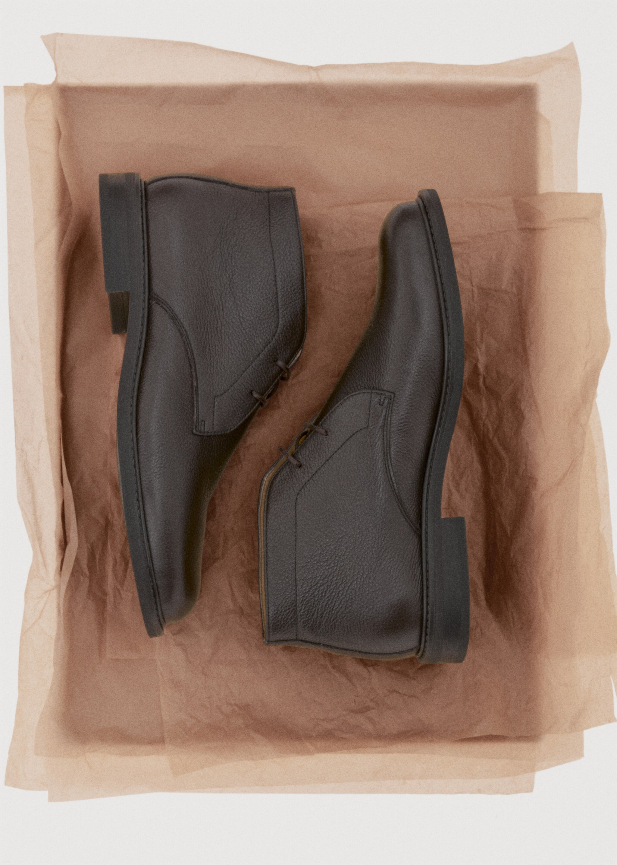 Lace-up leather ankle boots - Details of the article 9, Chocolate. Ref: 17077912-00.