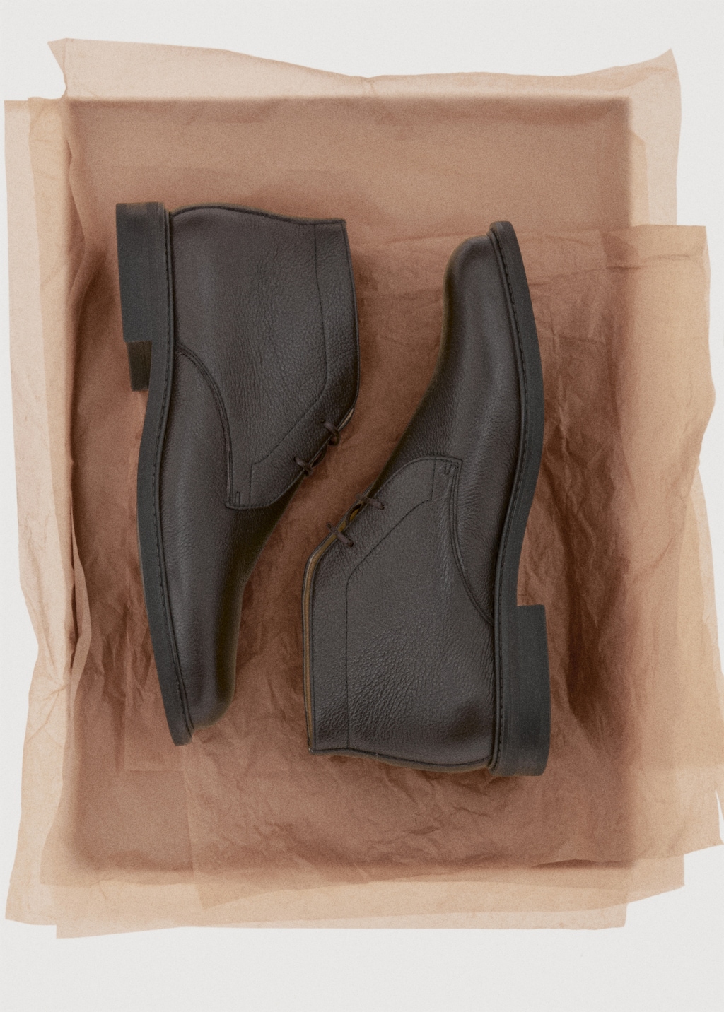 Lace-up leather ankle boots