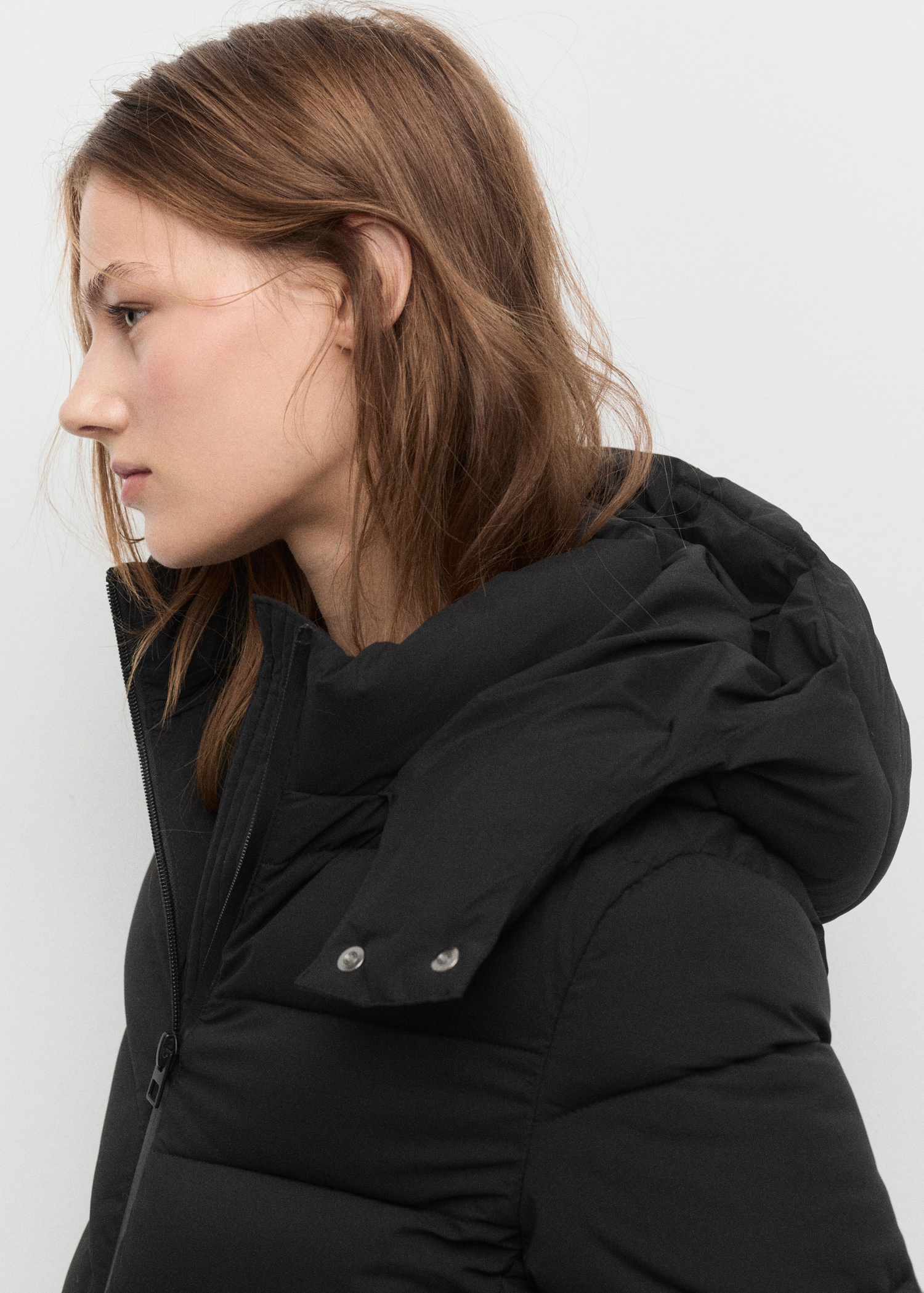 Midi quilted anorak with hood Women MANGO Iceland