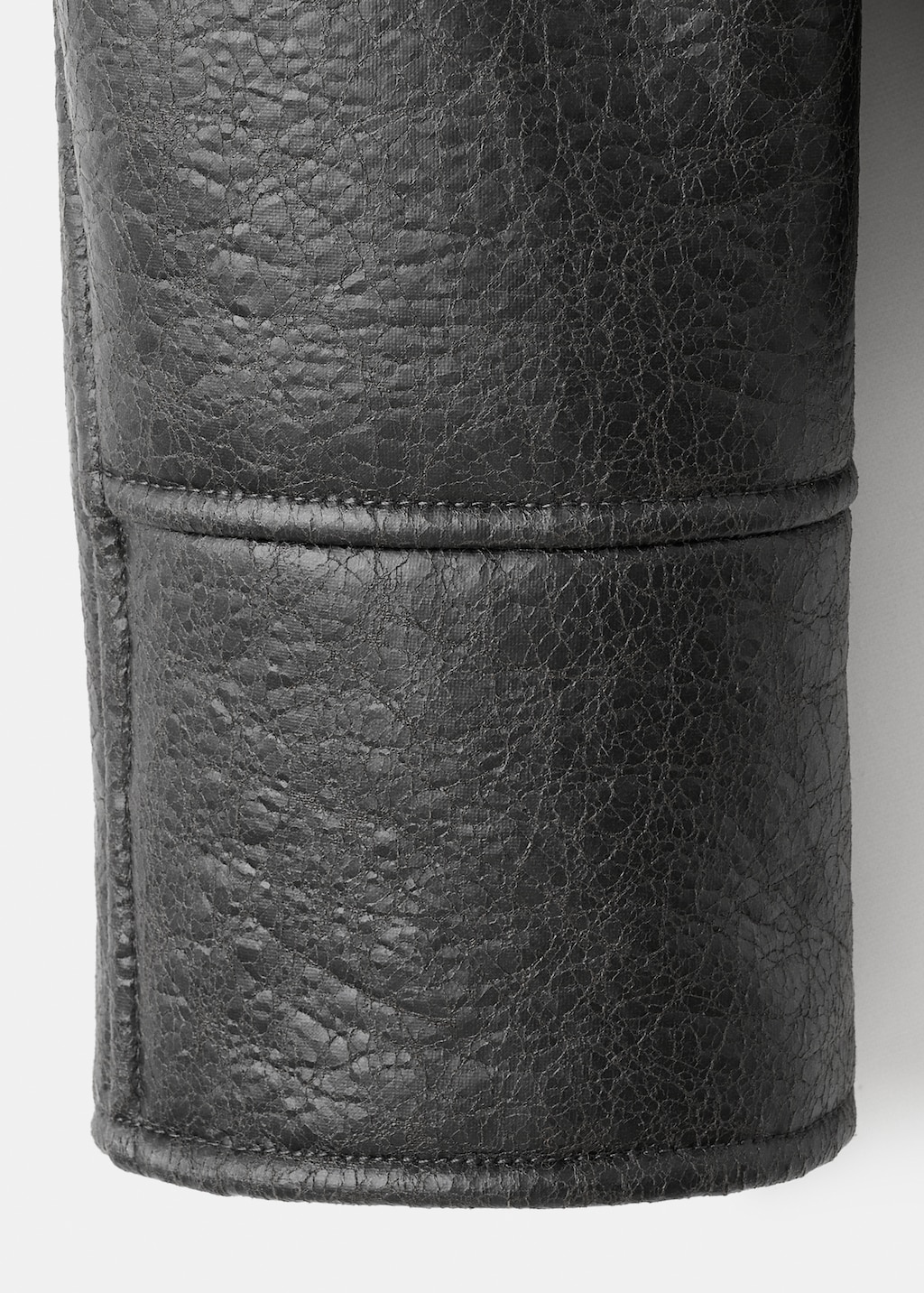 Faux-leather jacket with shearling collar