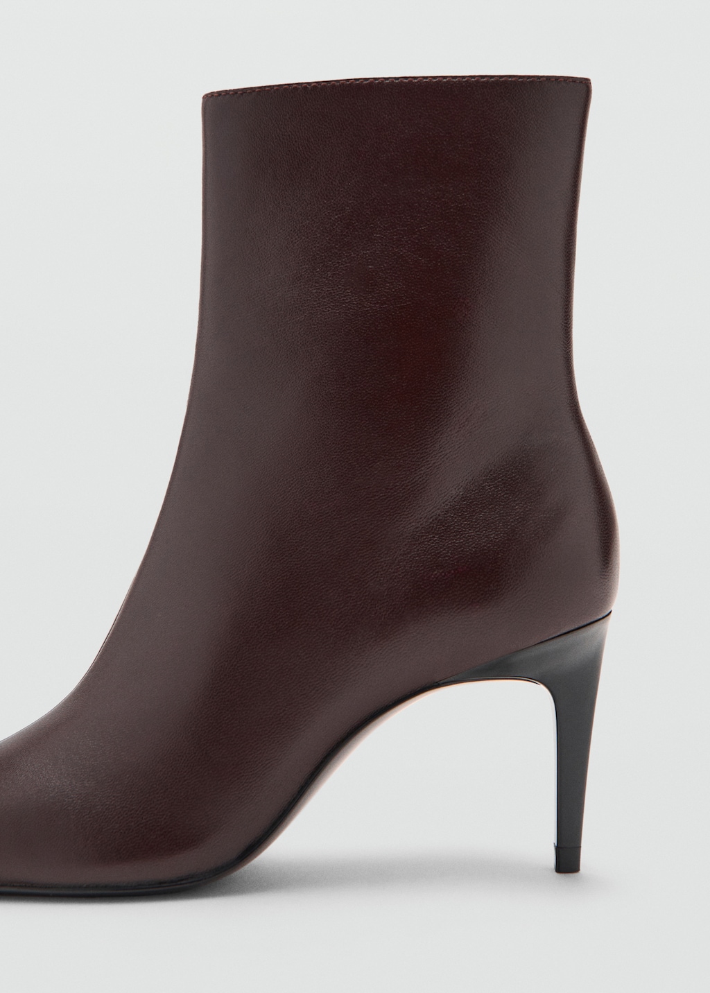 Mango Leather pointed ankle boots