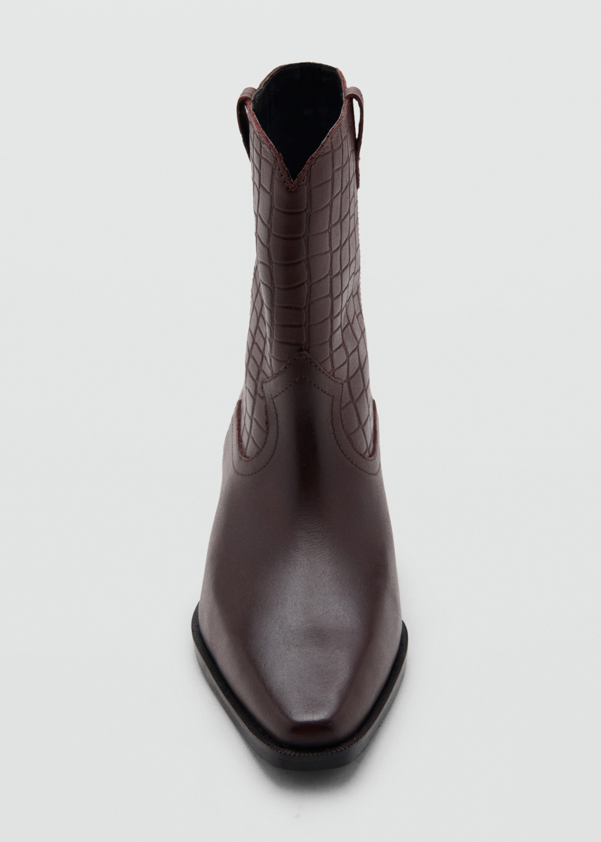 Ankle boots croco - Details of the article 1, Burgundy. Ref: 17078271-00.