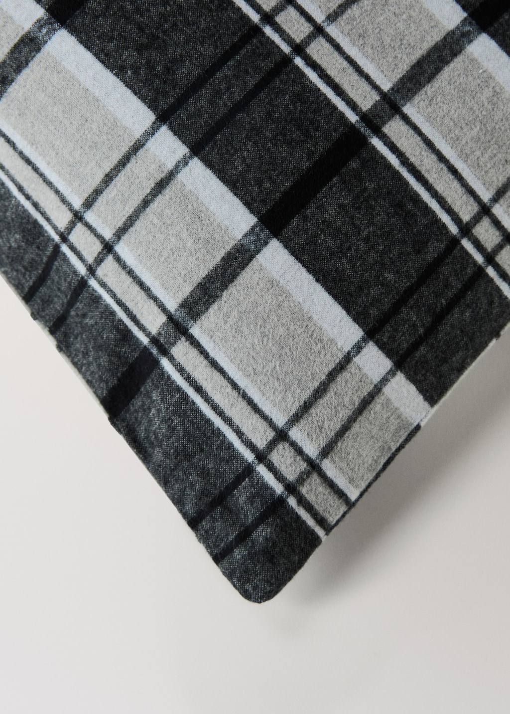 Flannel cotton melange-yarn duvet cover with check pattern for 90 cm bed