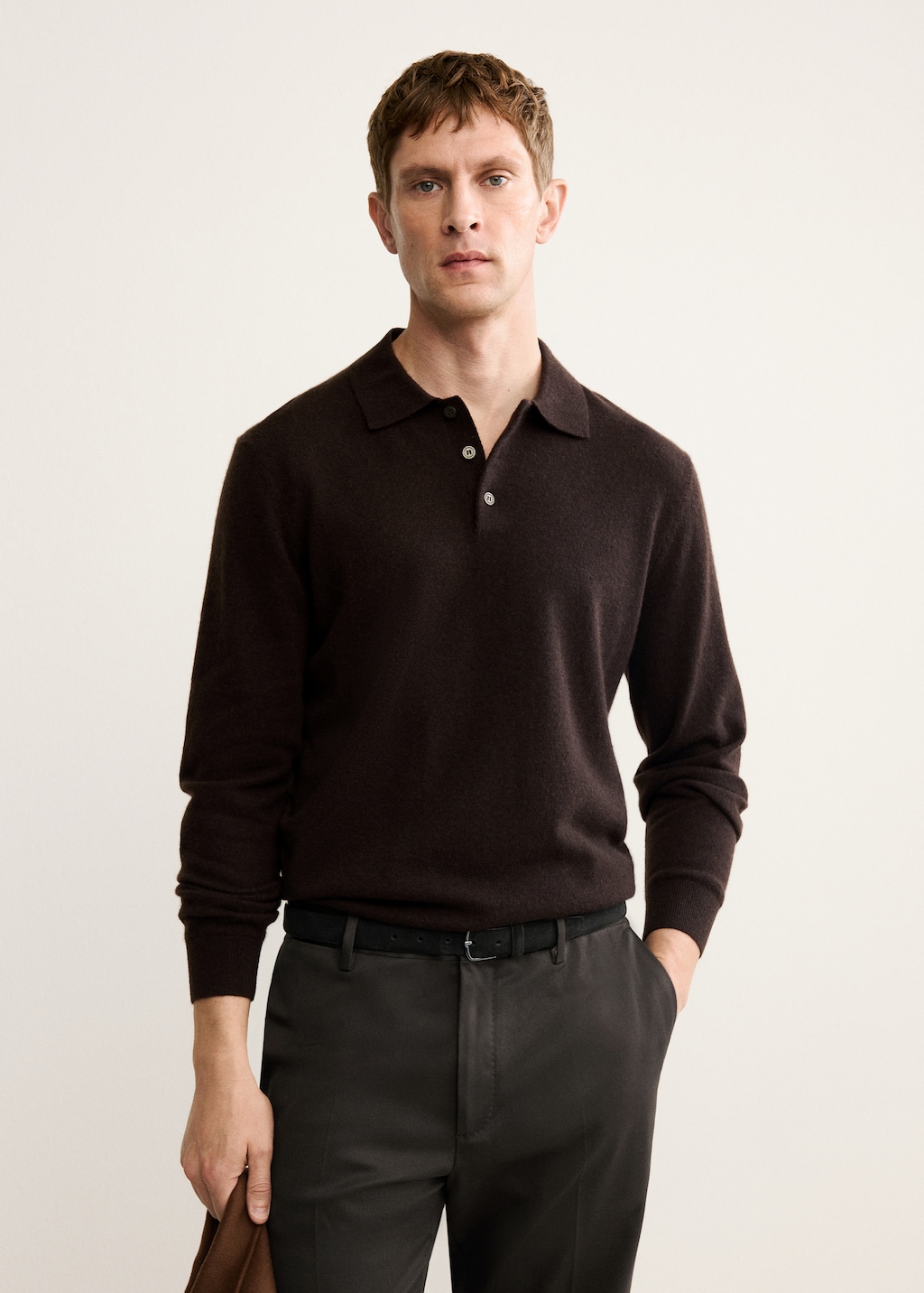 100% cashmere polo sweater