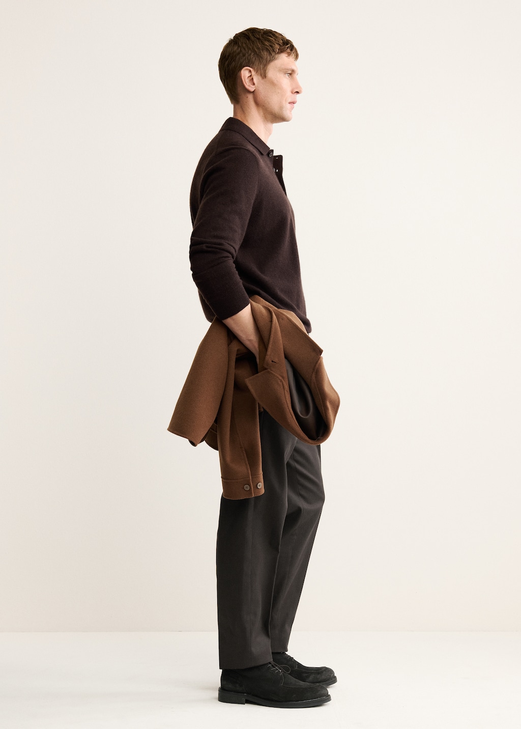 100% cashmere polo sweater