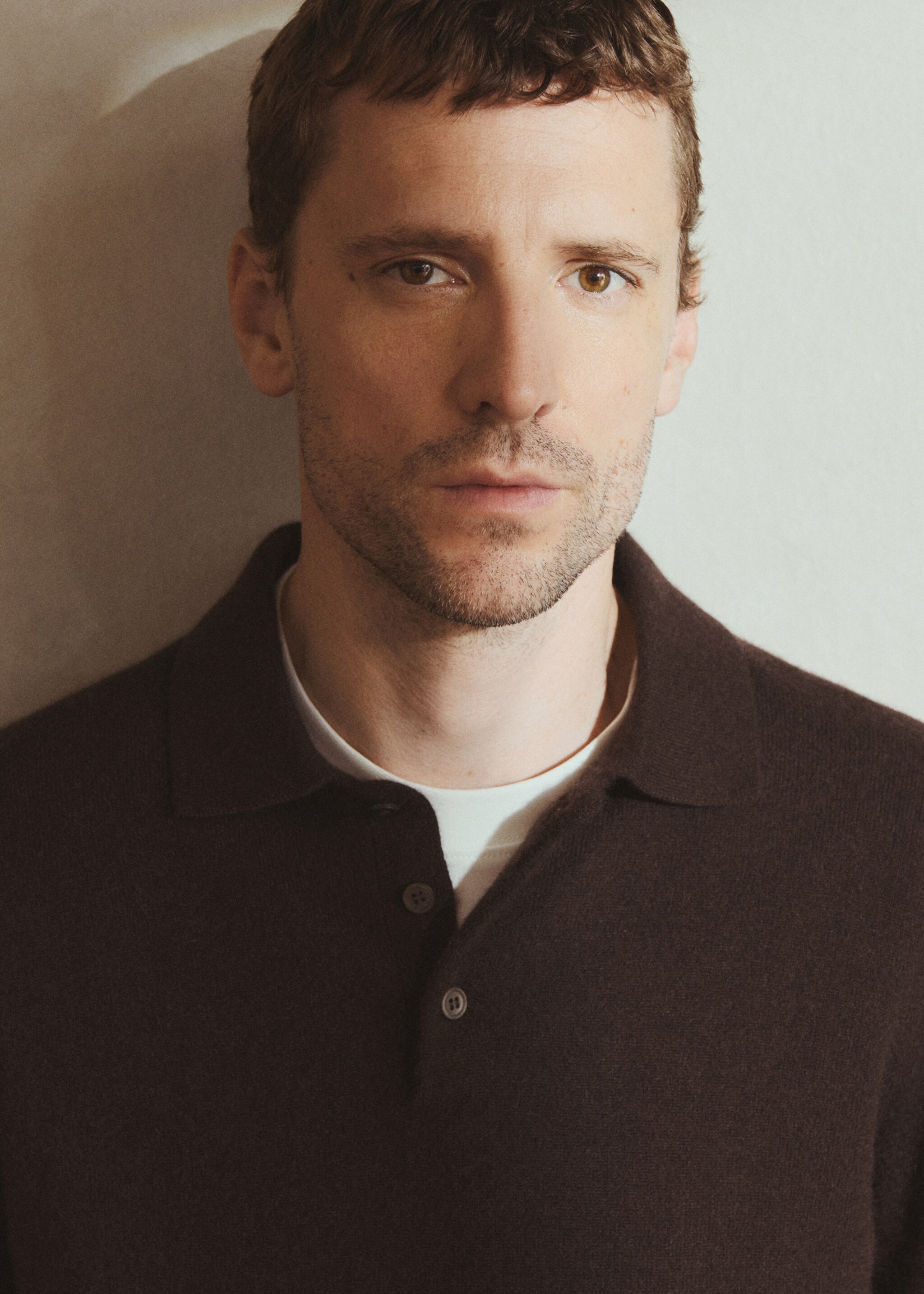 100% cashmere polo sweater - Details of the article 5, Chocolate. Ref: 17078276-00.