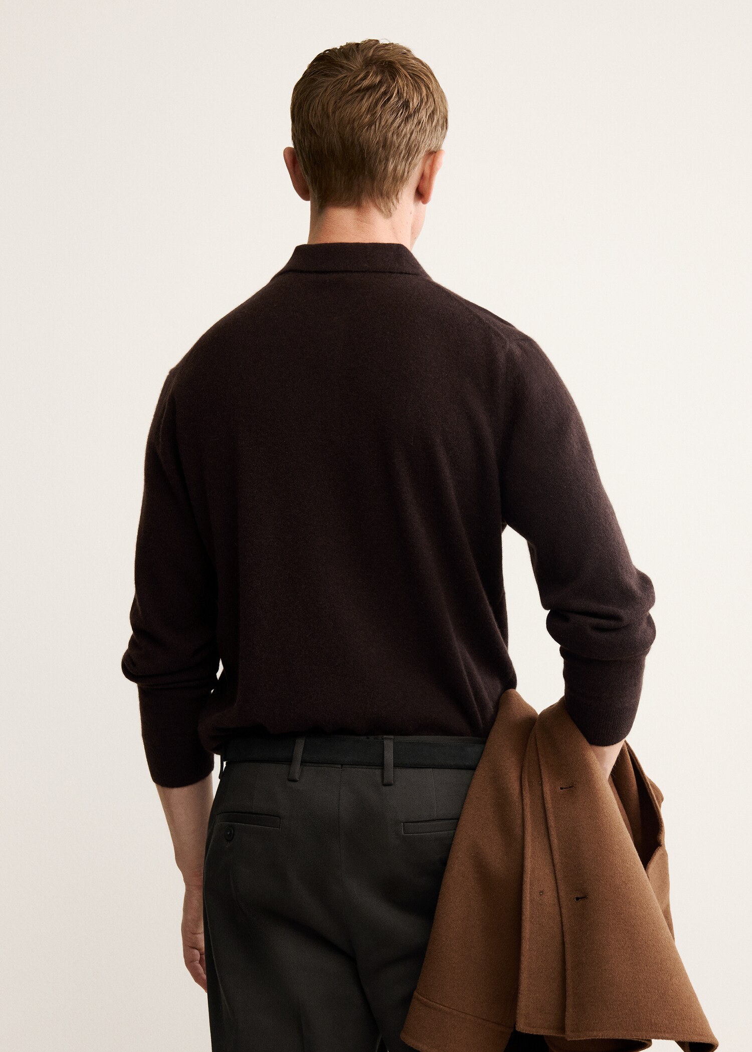 Camisola com estilo de polo de 100% caxemira - Verso do artigo