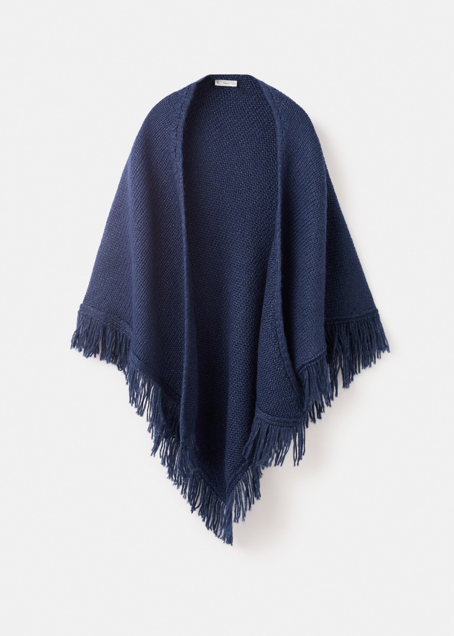 Knitted poncho with tassels - Article without model