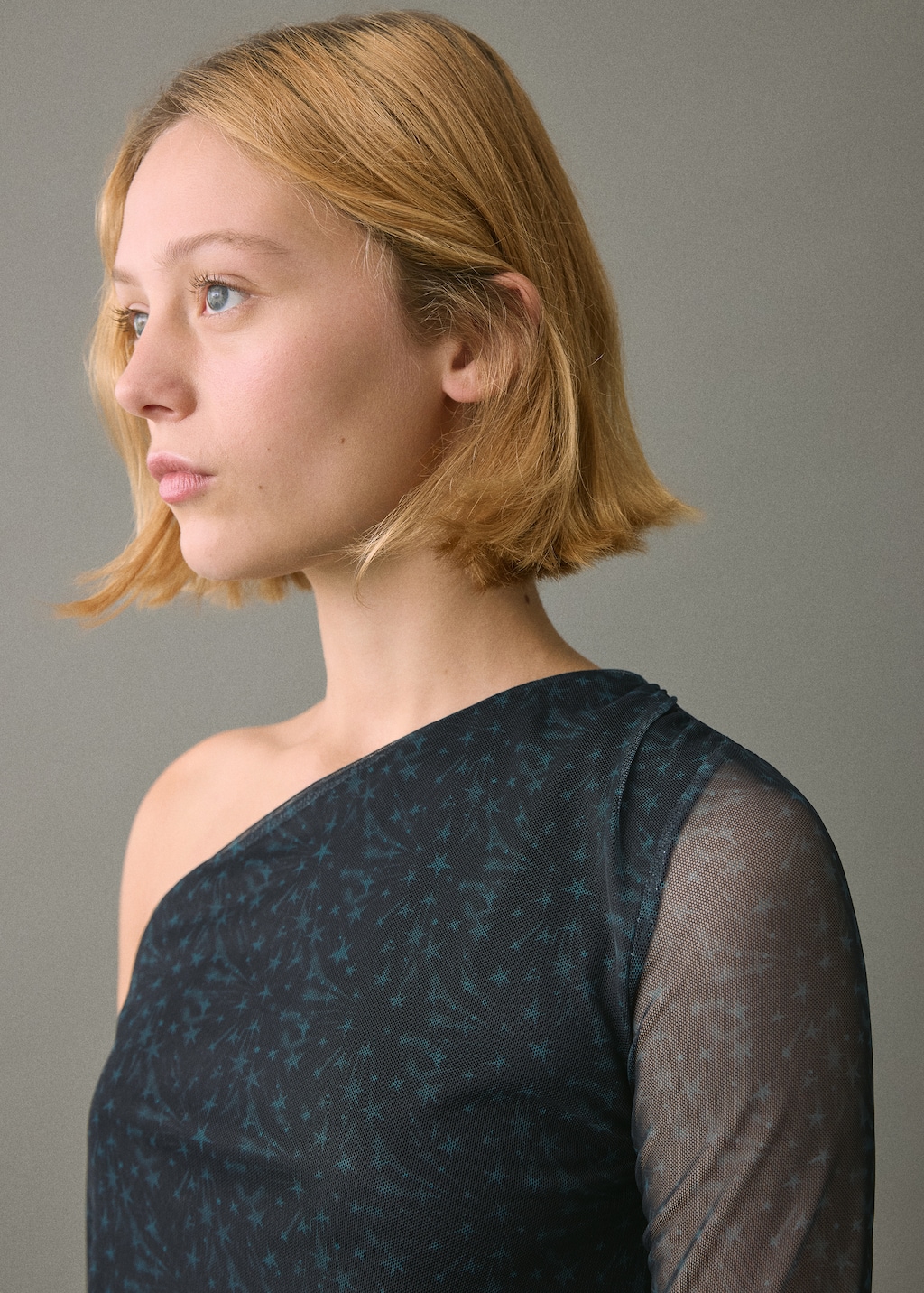 Stars print tulle T-shirt