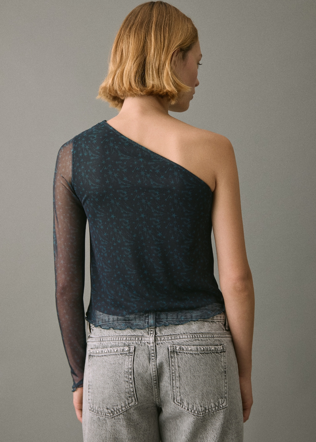 Stars print tulle T-shirt