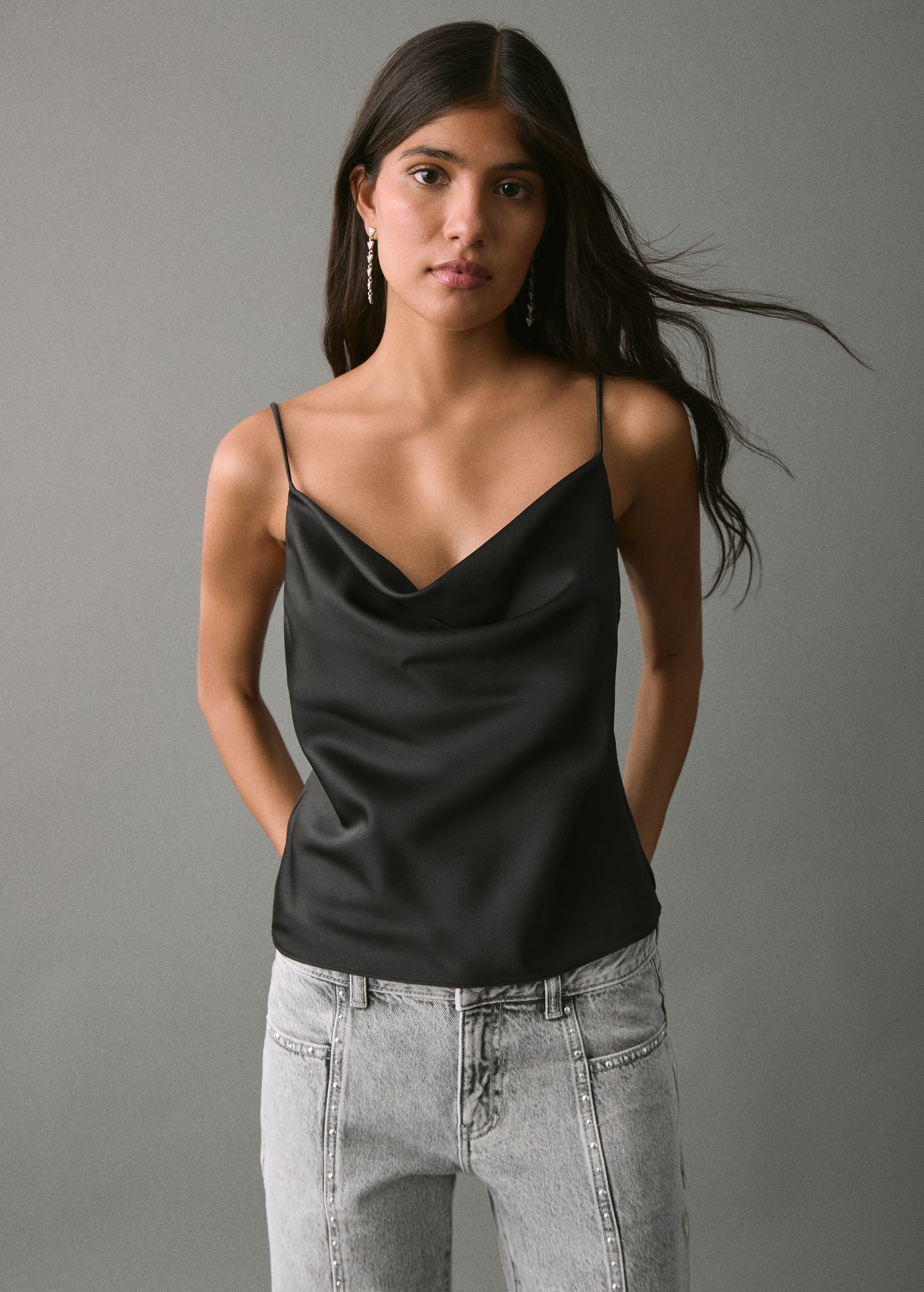 Jeans straight Nieten - Mittlere Ansicht