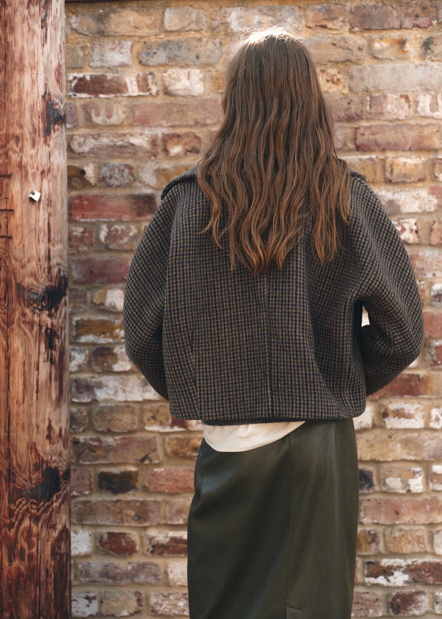 Houndstooth wool jacket - Reverse of the article
