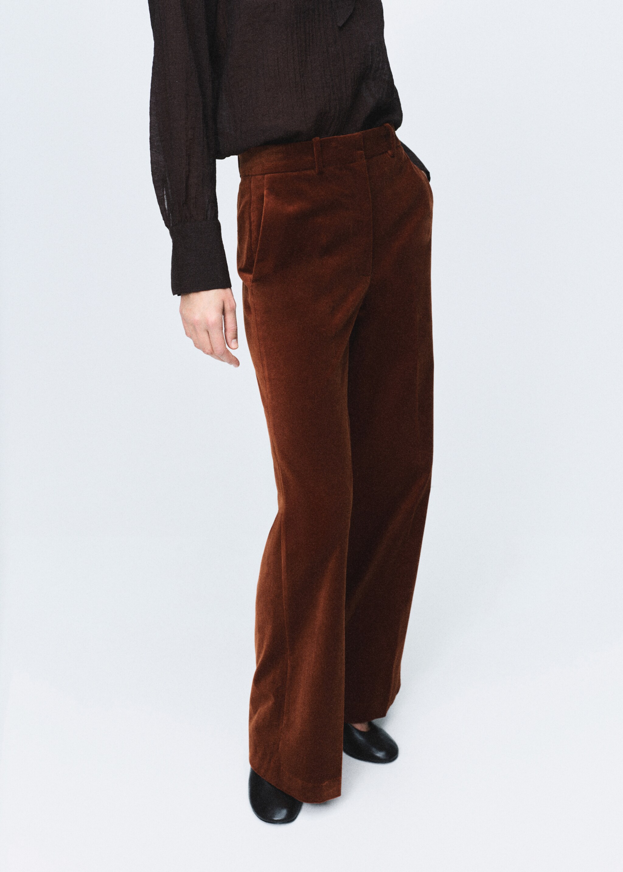 Velvet suit trousers - Medium plane, Burnt Orange. Ref: 17078285-00.