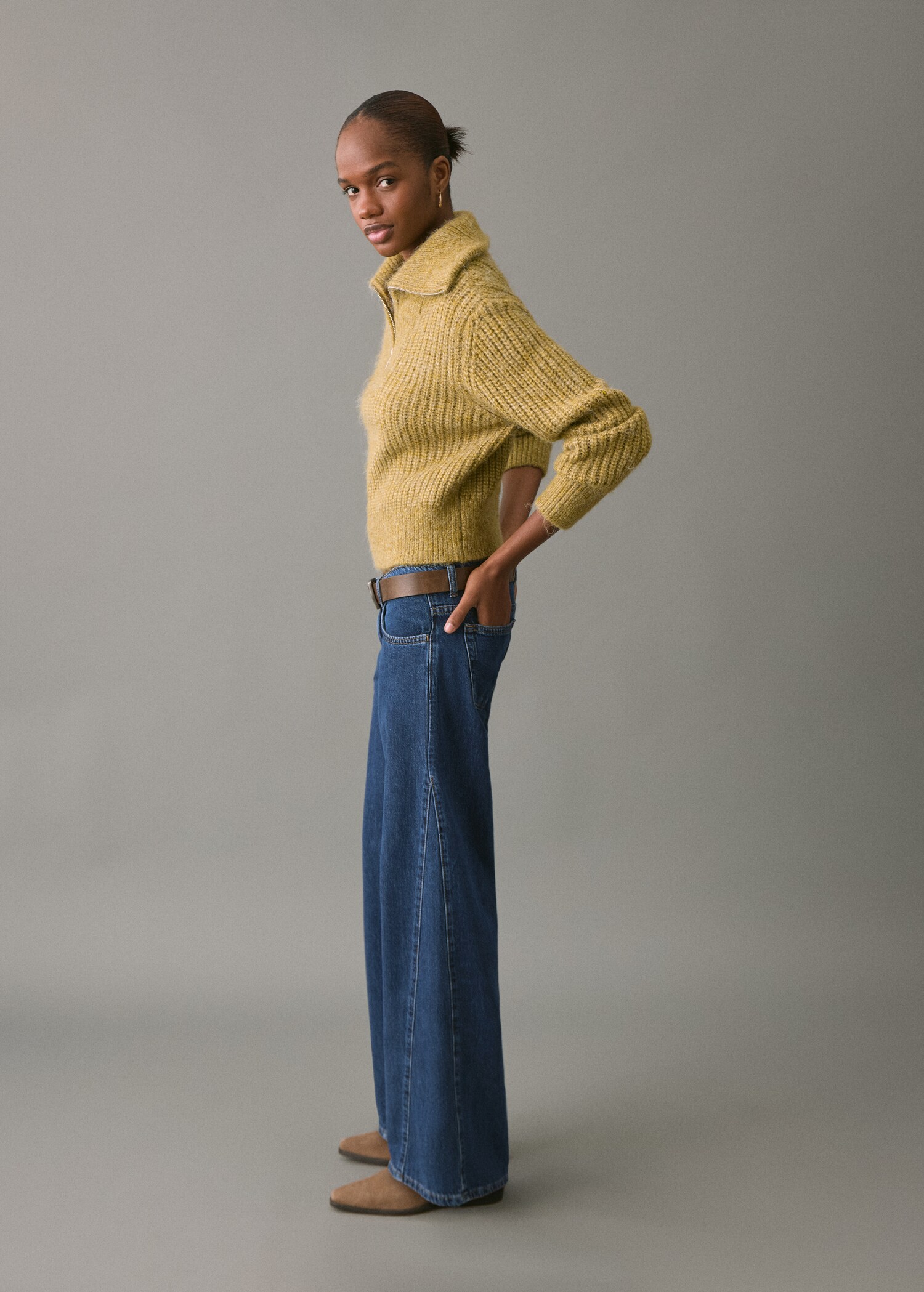 Straight-leg jeans with stitching detail - Medium plane