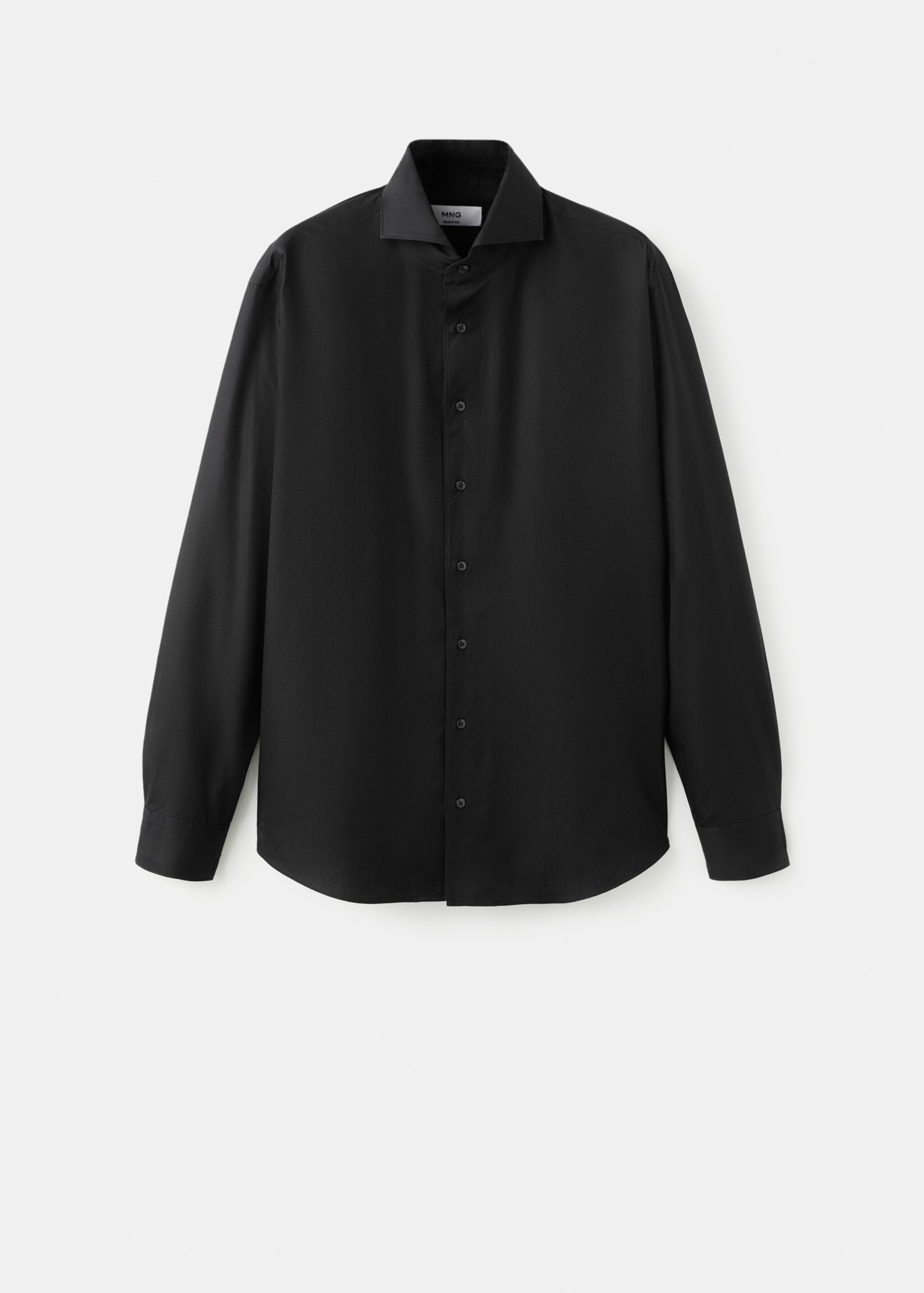 Regular-fit 100% cotton shirt - Article without model, Black. Ref: 17078288-00.