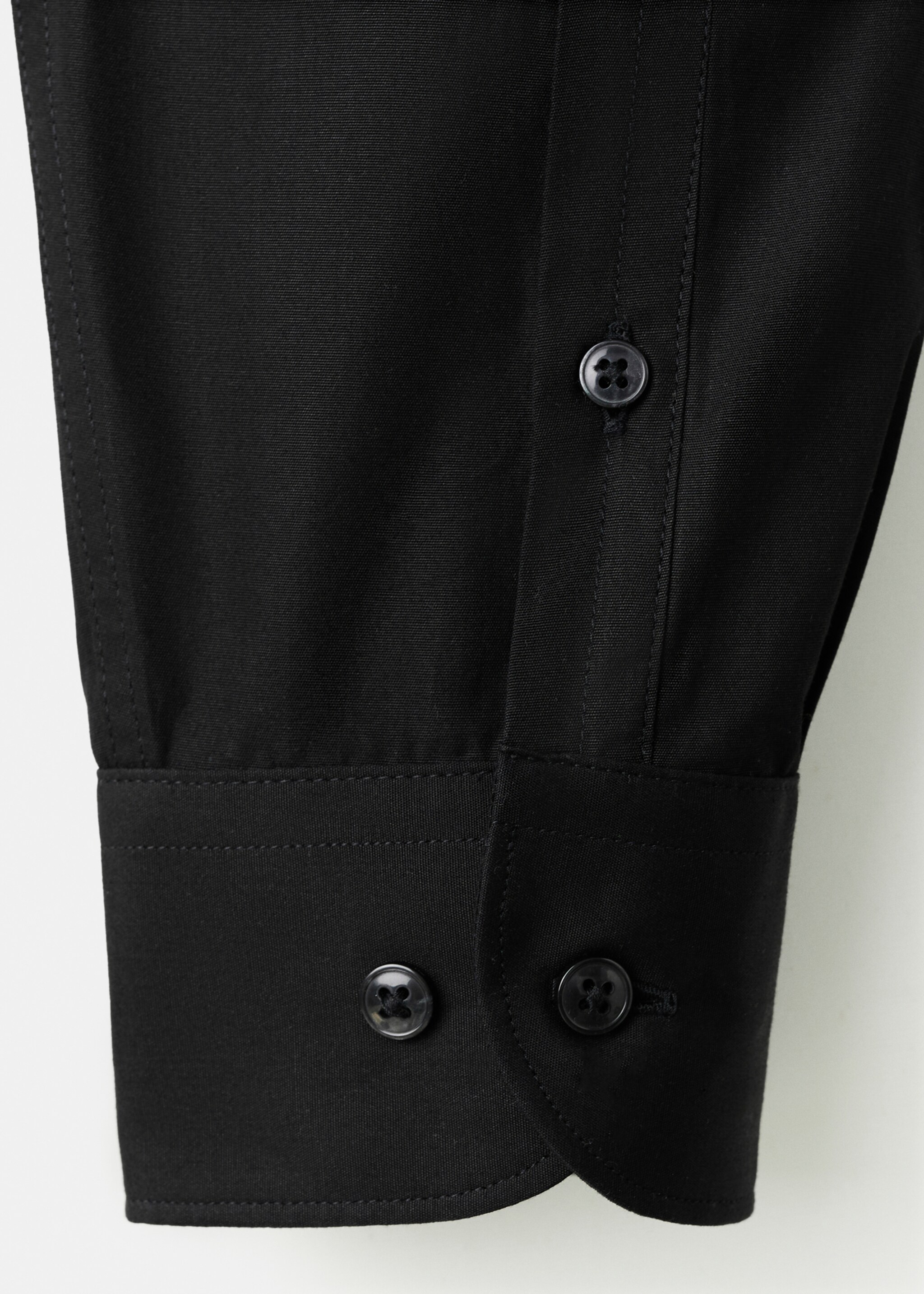 Regular-fit 100% cotton shirt - Details of the article 0, Black. Ref: 17078288-00.