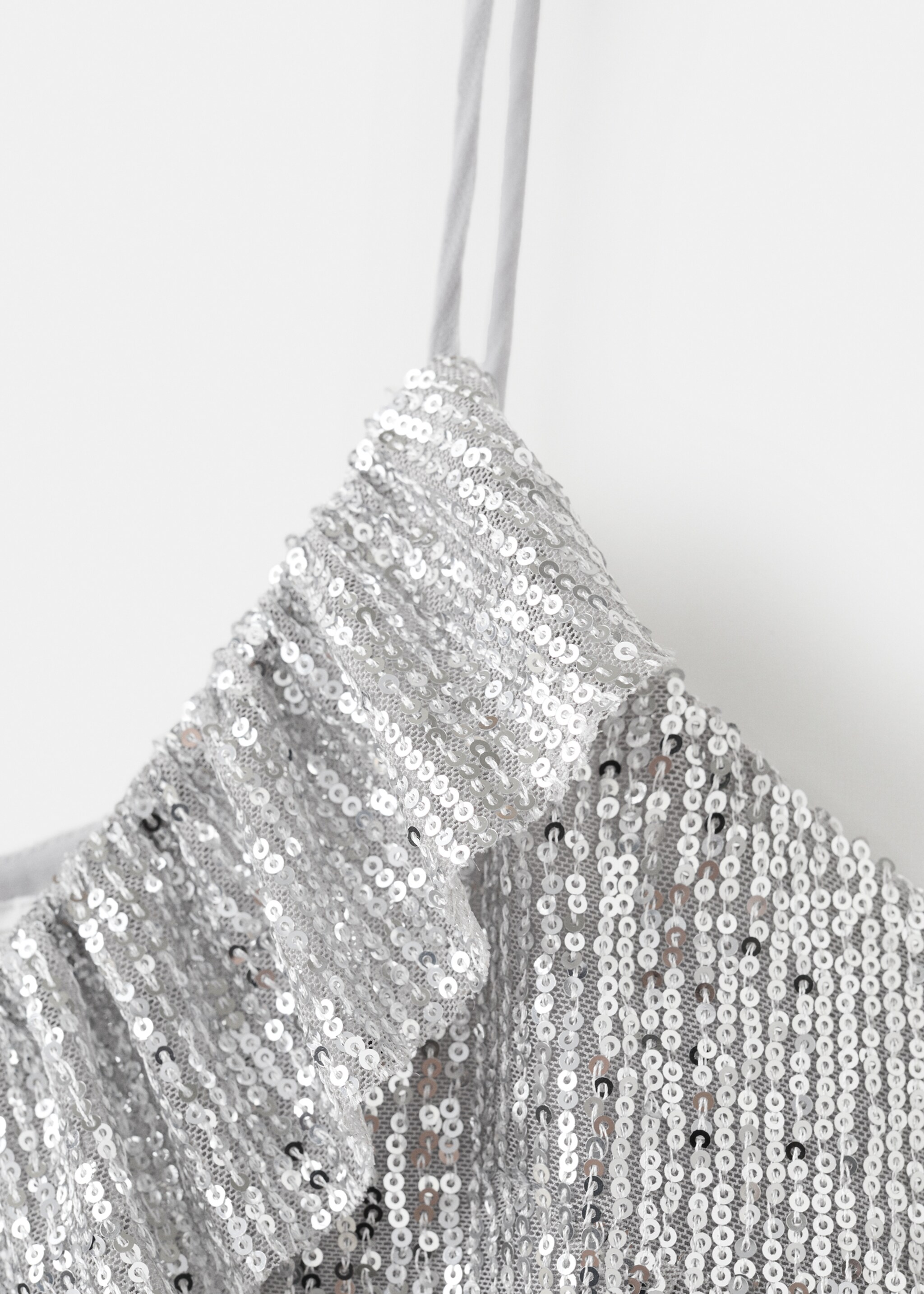 Sequined top - Details of the article 8, Silver. Ref: 17078293-00.