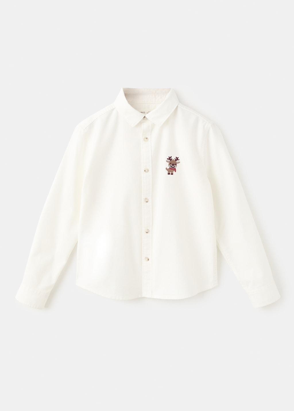 Shirt with reindeer embroidery