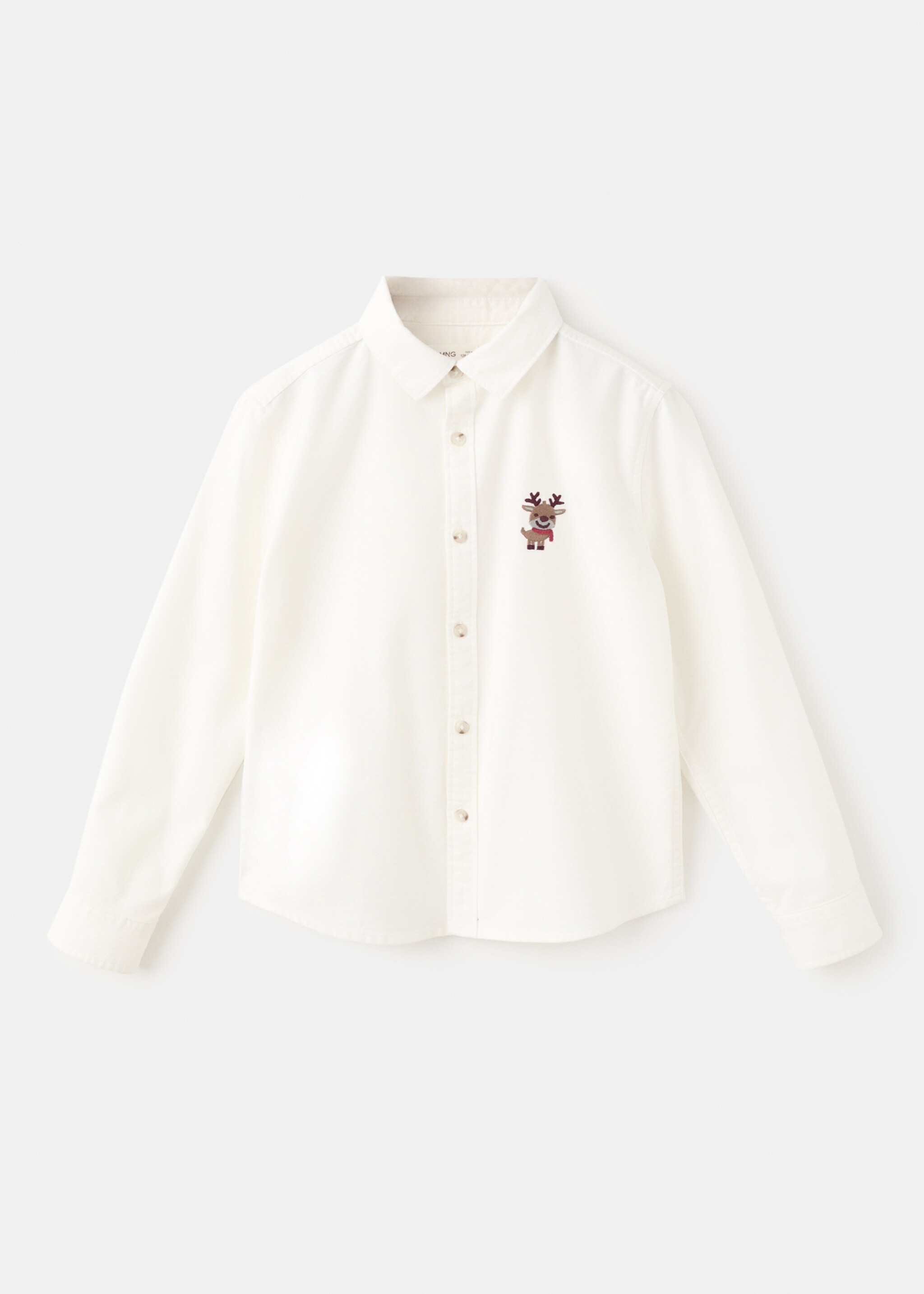 Reindeer embroidered shirt - Article without model, Off White. Ref: 17078635-00.