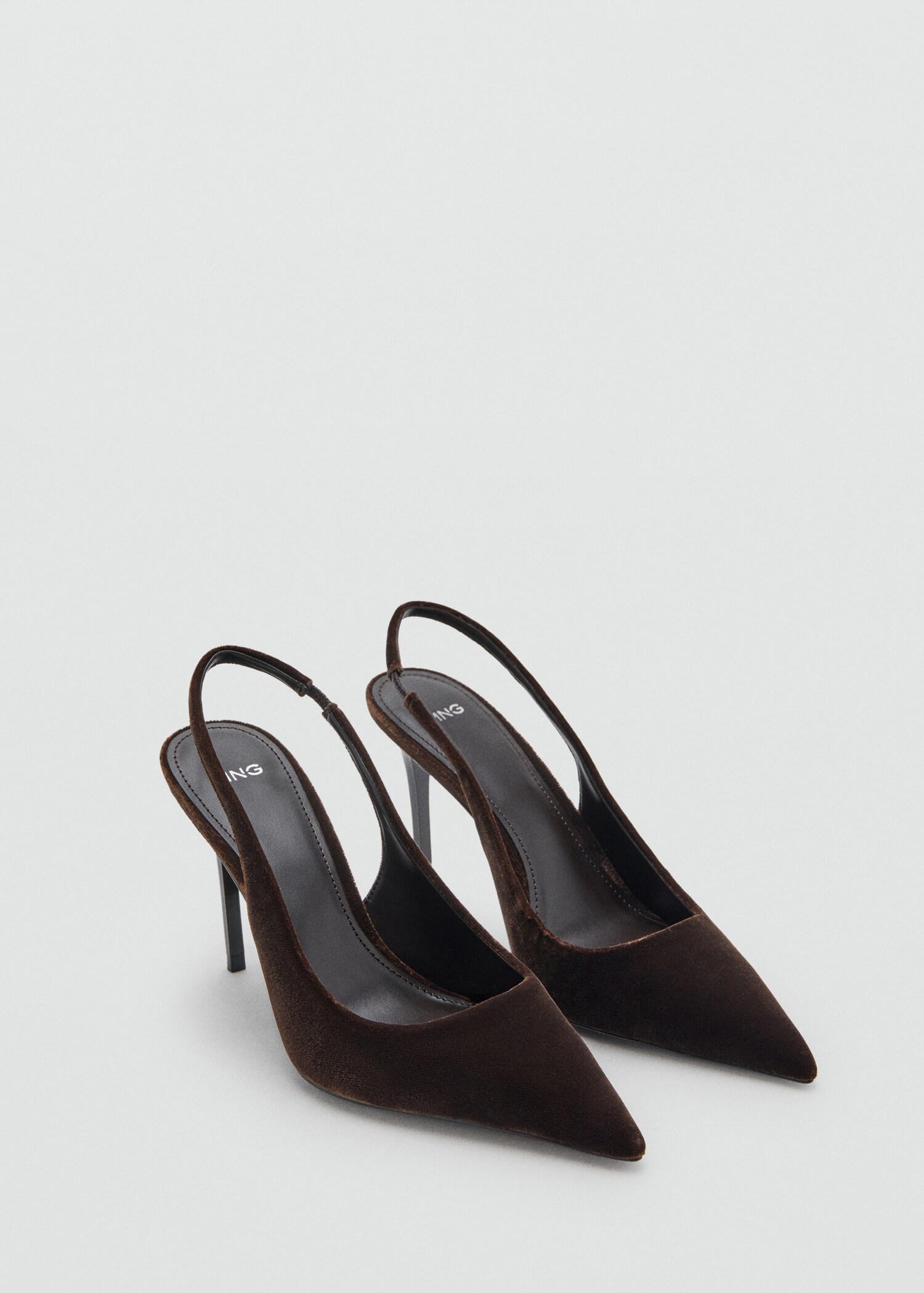 Zapato tacón terciopelo - Plano medio
