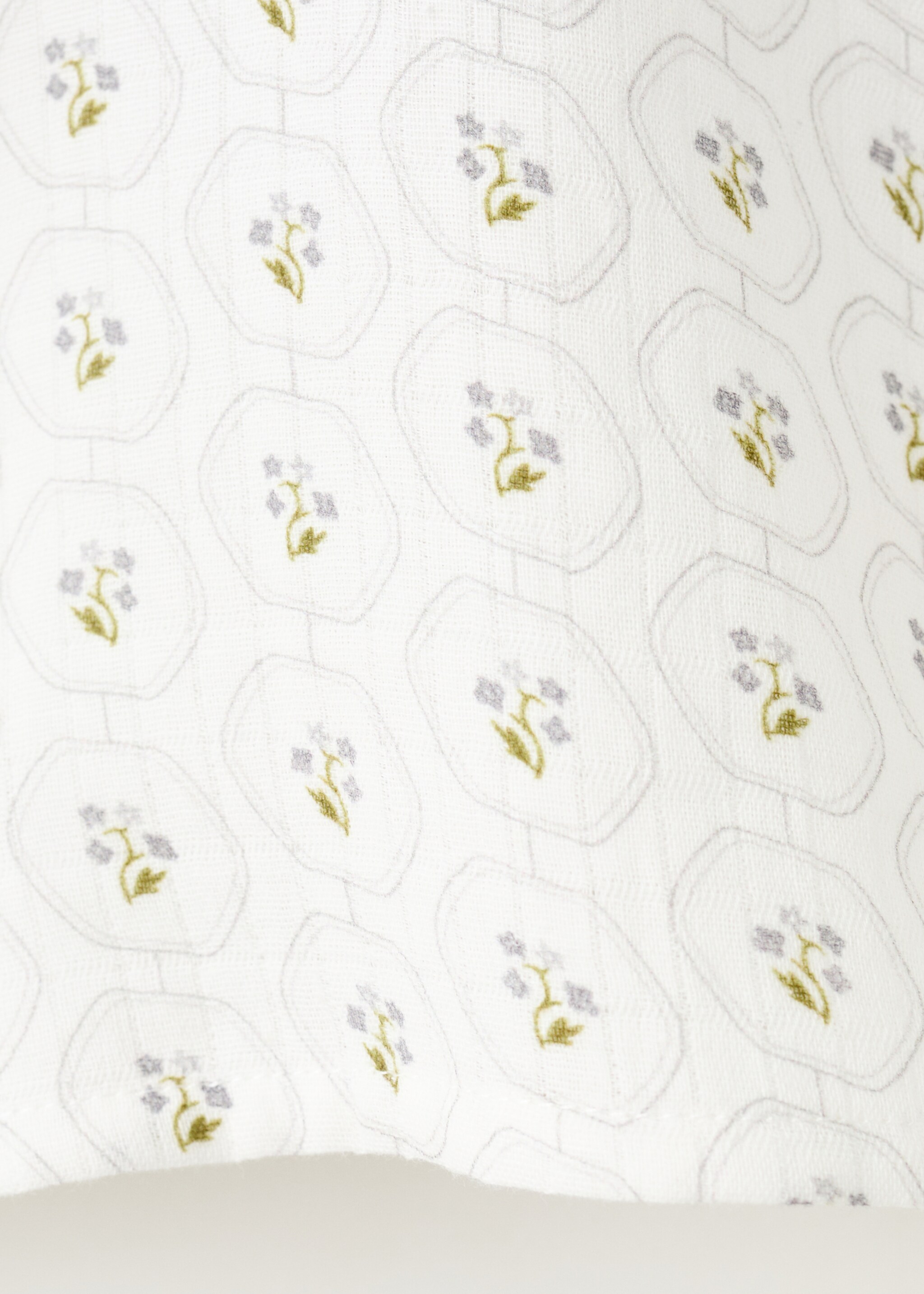 Printed cotton blouse - Details of the article 0, Off White. Ref: 17078637-00.