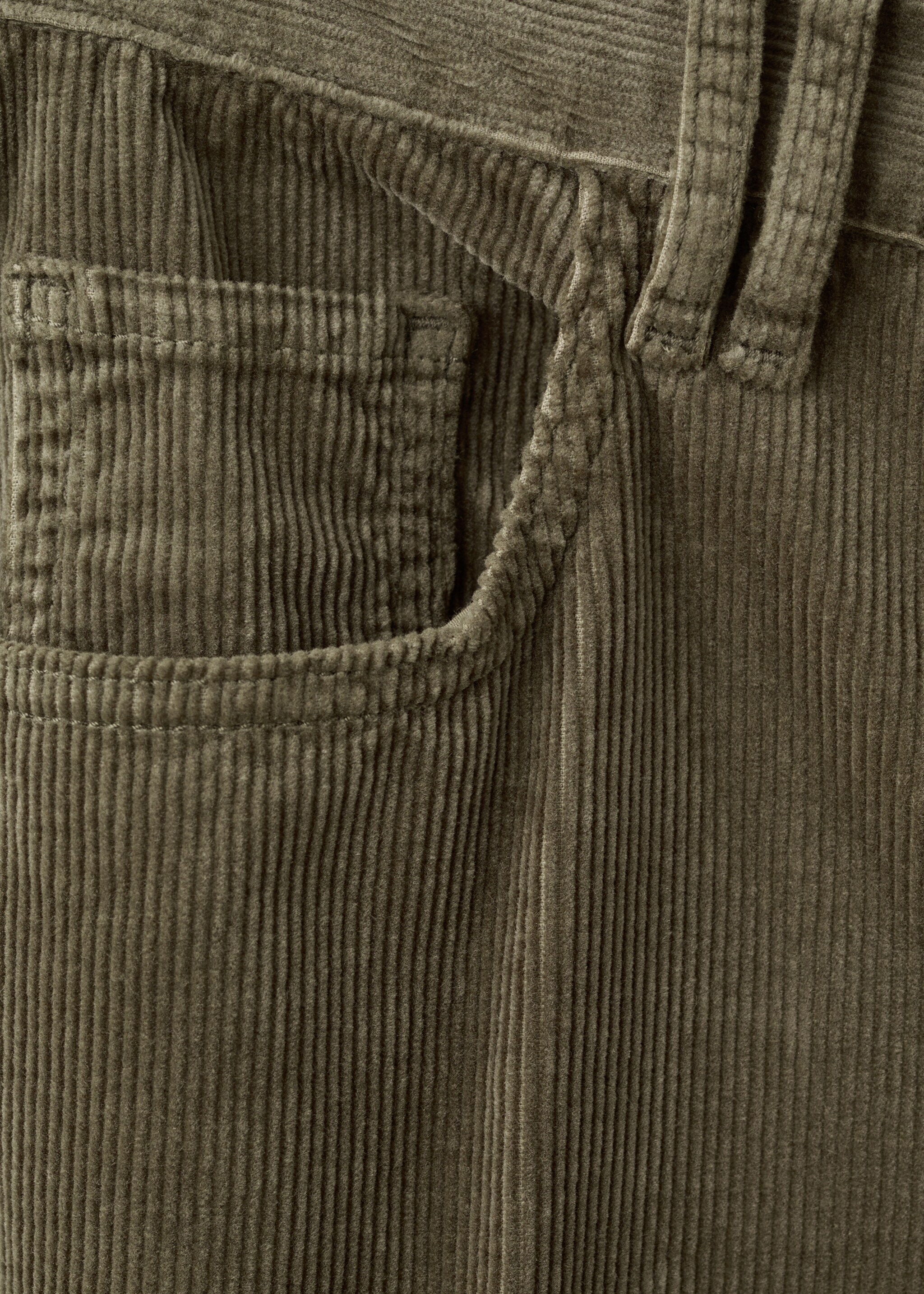 Jeans pana wide leg - Detalle del artículo 0, Khaki. Ref: 17079093-00.