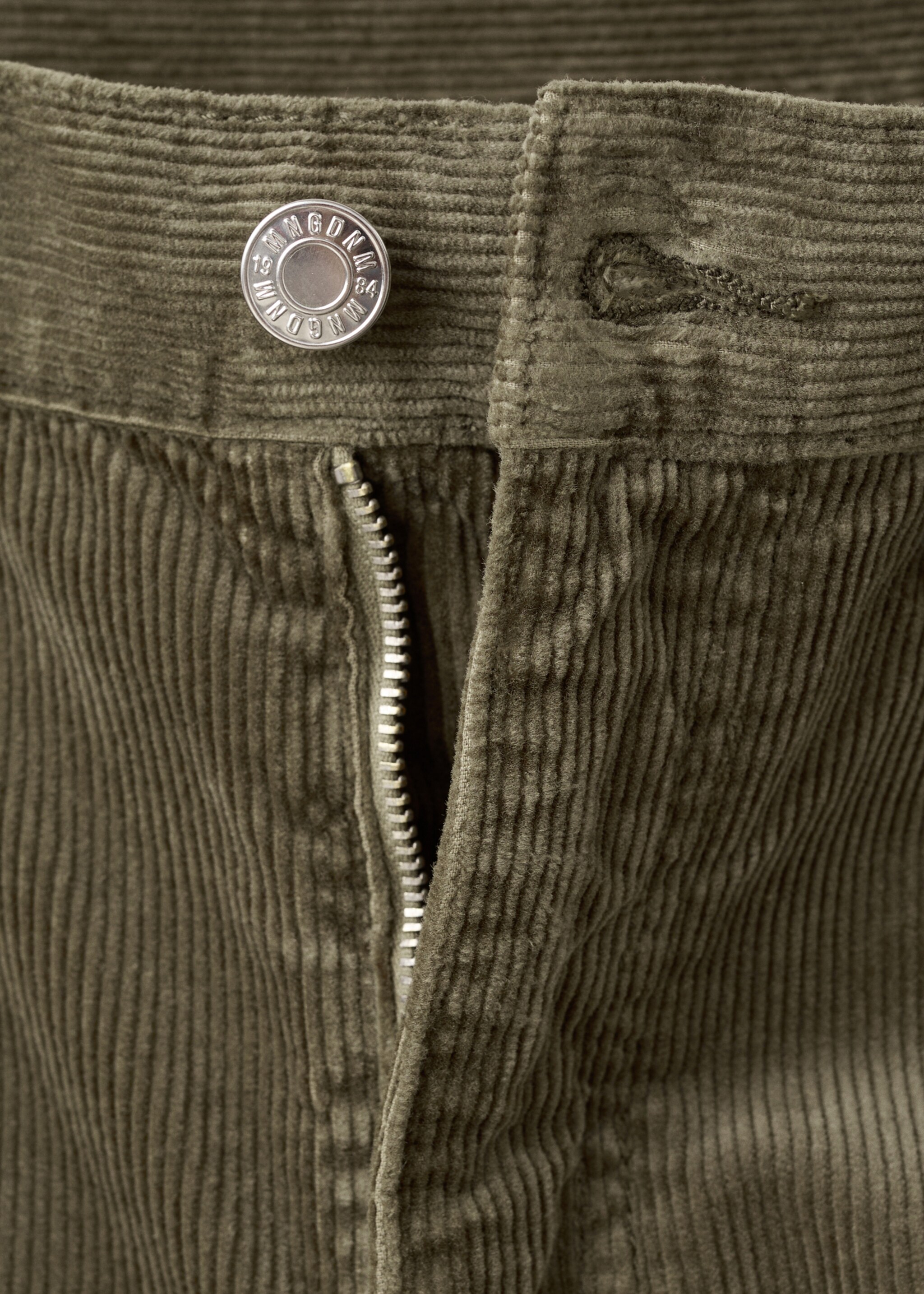 Jeans pana wide leg - Detalle del artículo 8, Khaki. Ref: 17079093-00.