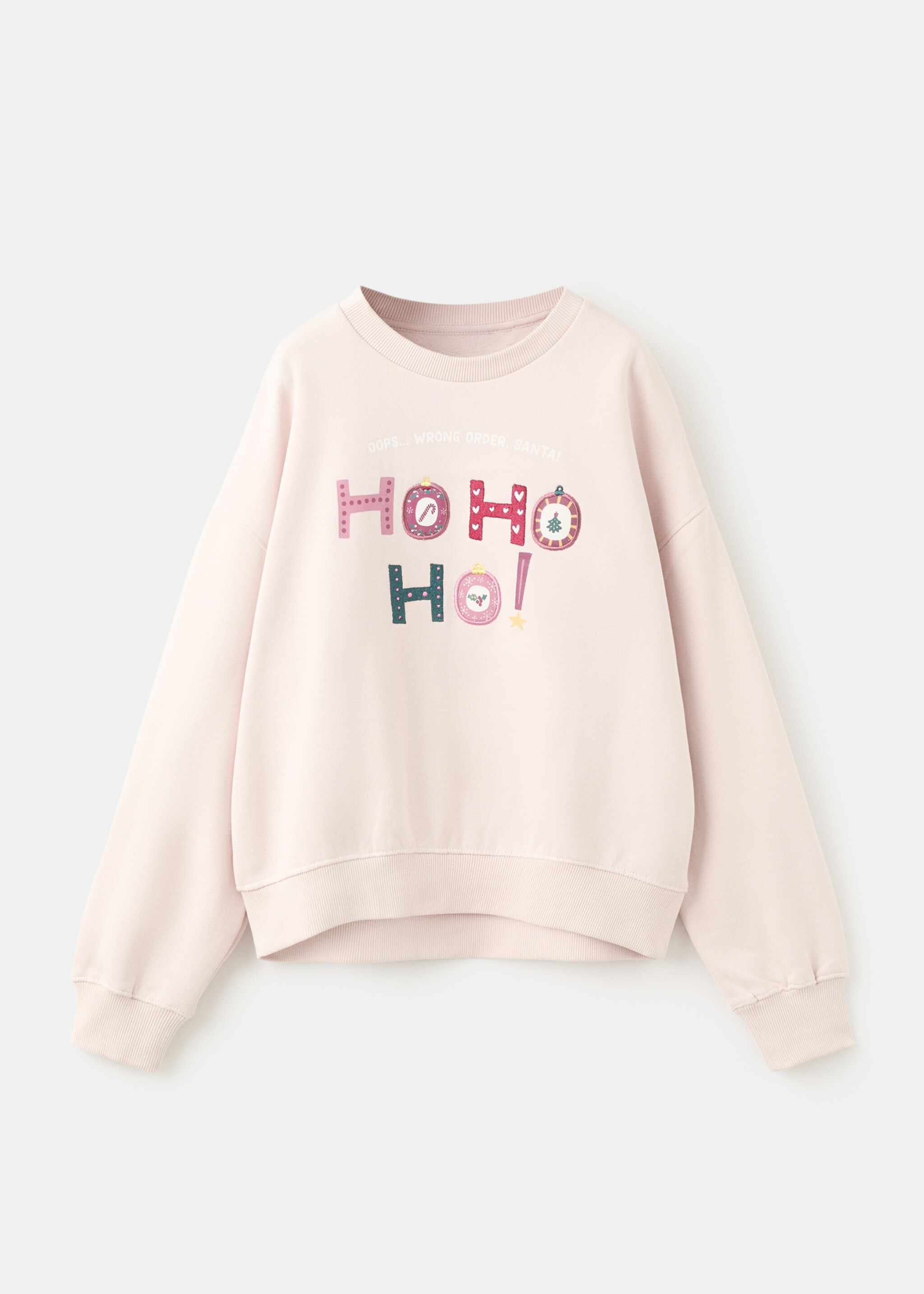 Embroidered cotton sweatshirt - Article without model, Pink. Ref: 17079094-00.