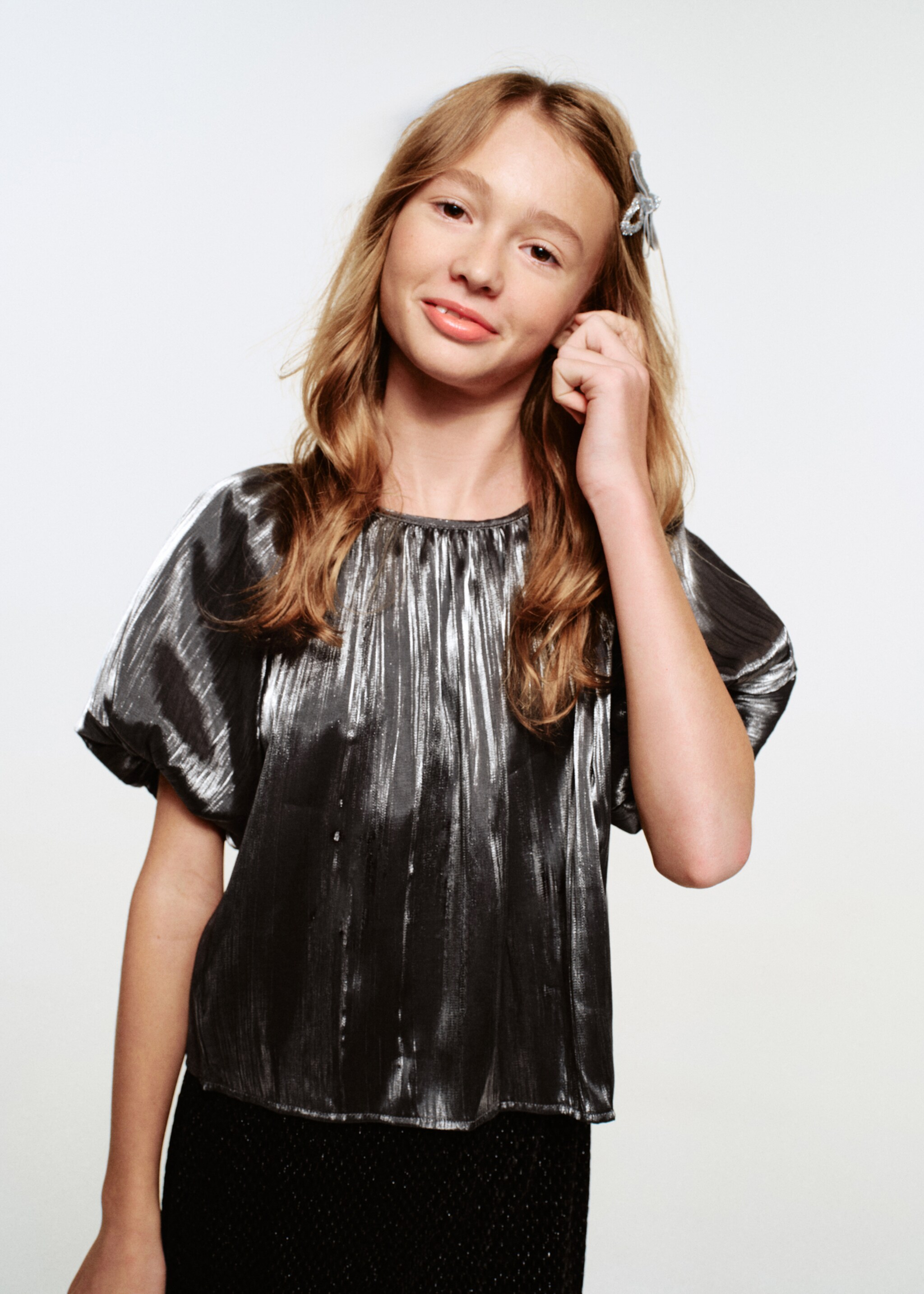 Blouse glamy - Medium plane, Silver. Ref: 17079097-00.