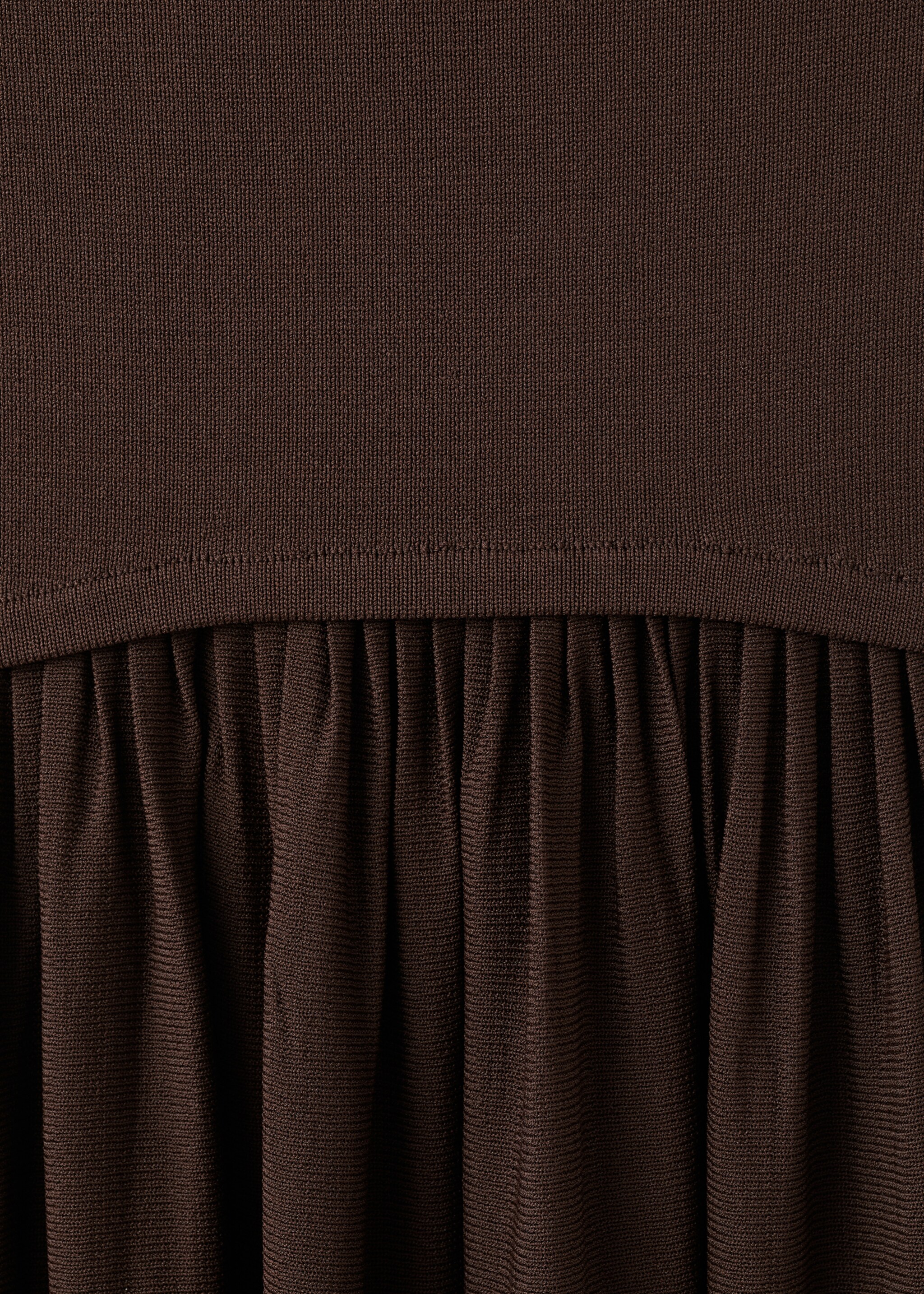 Combined strapless dress - Details of the article 8, Chocolate. Ref: 17079103-00.