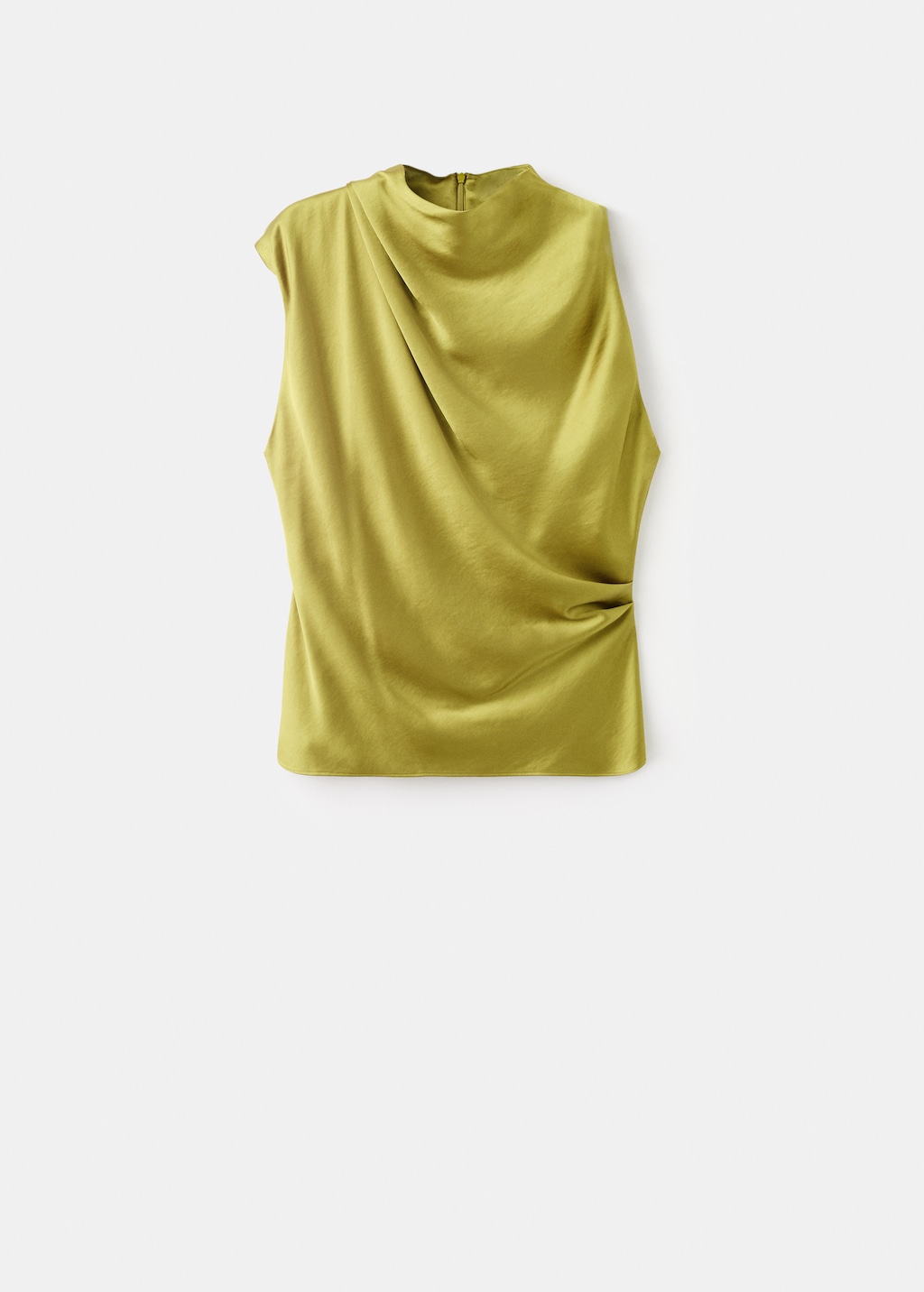 Satin blouse with draped neck