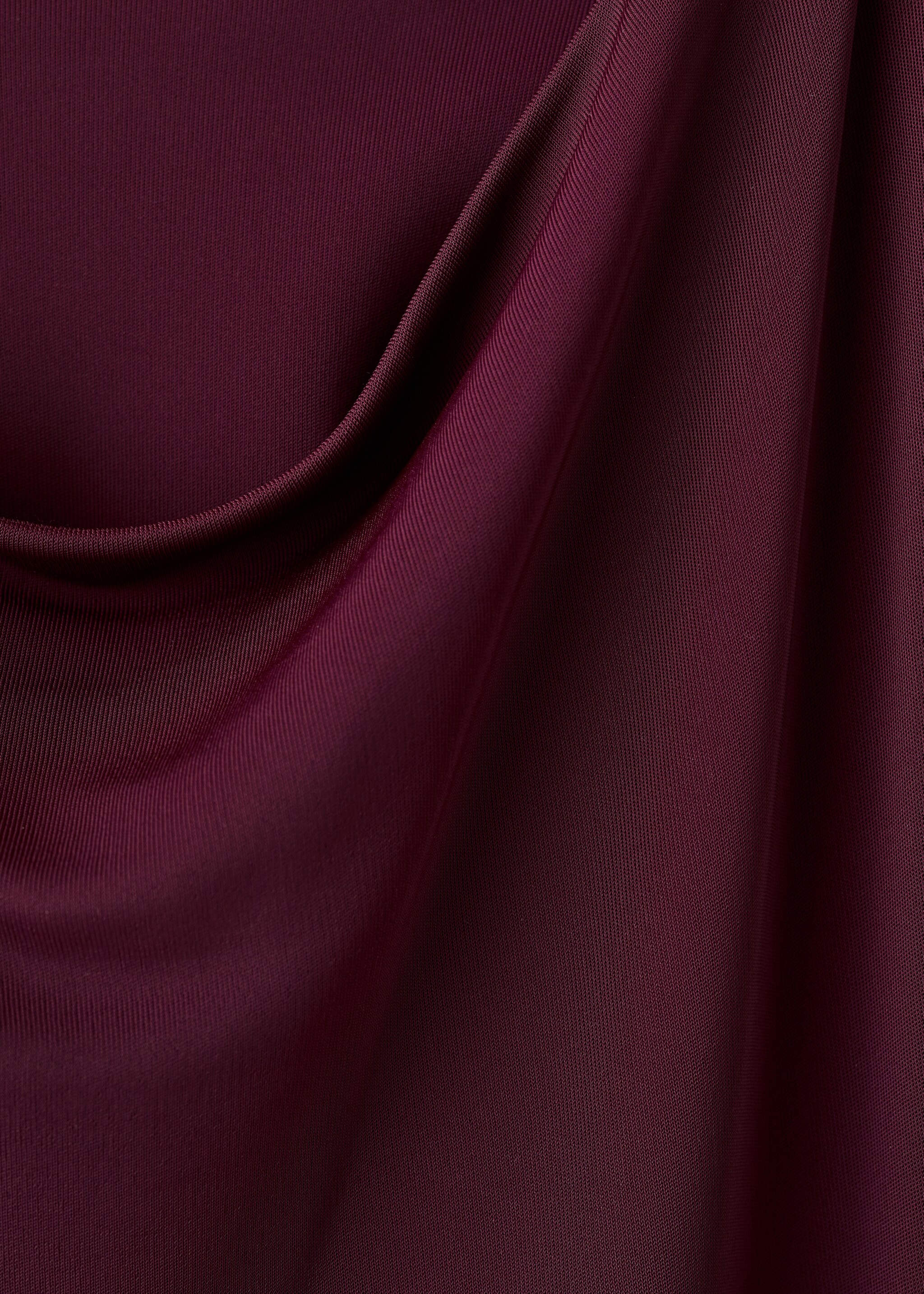 Draped dress with metallic detail - Details of the article 8, Burgundy. Ref: 17079111-00.