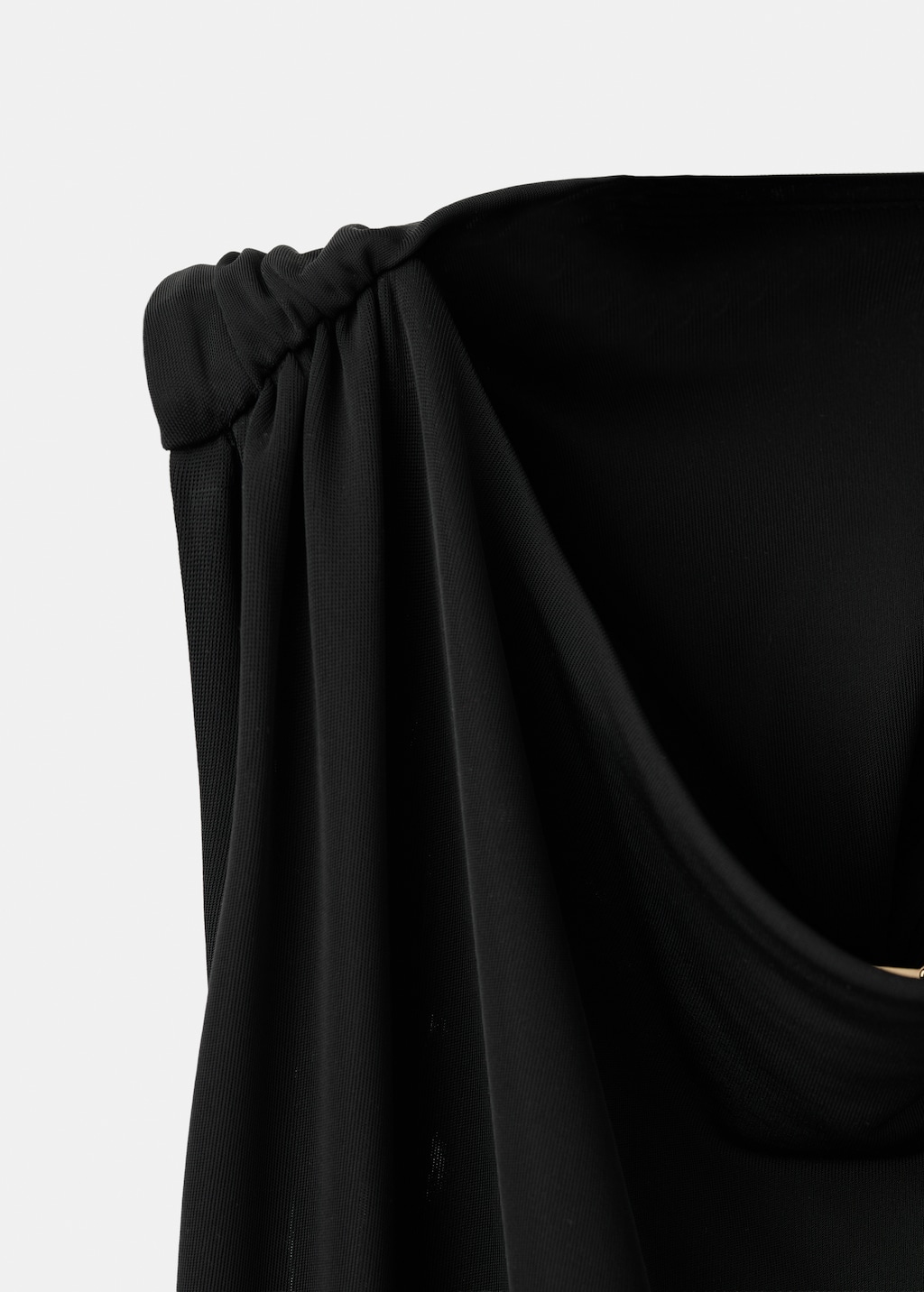 Draped dress with metallic detail