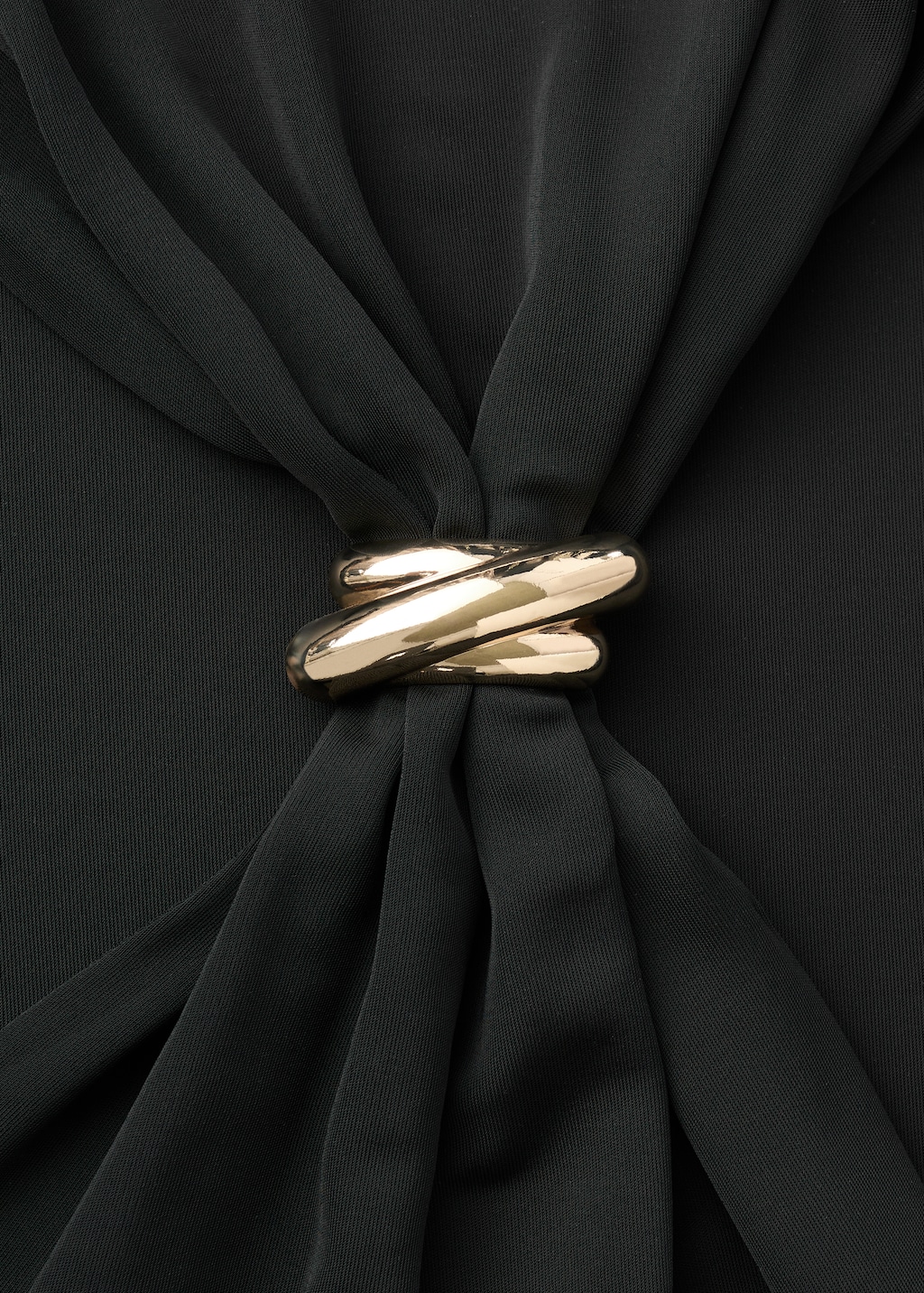 Draped dress with metallic detail